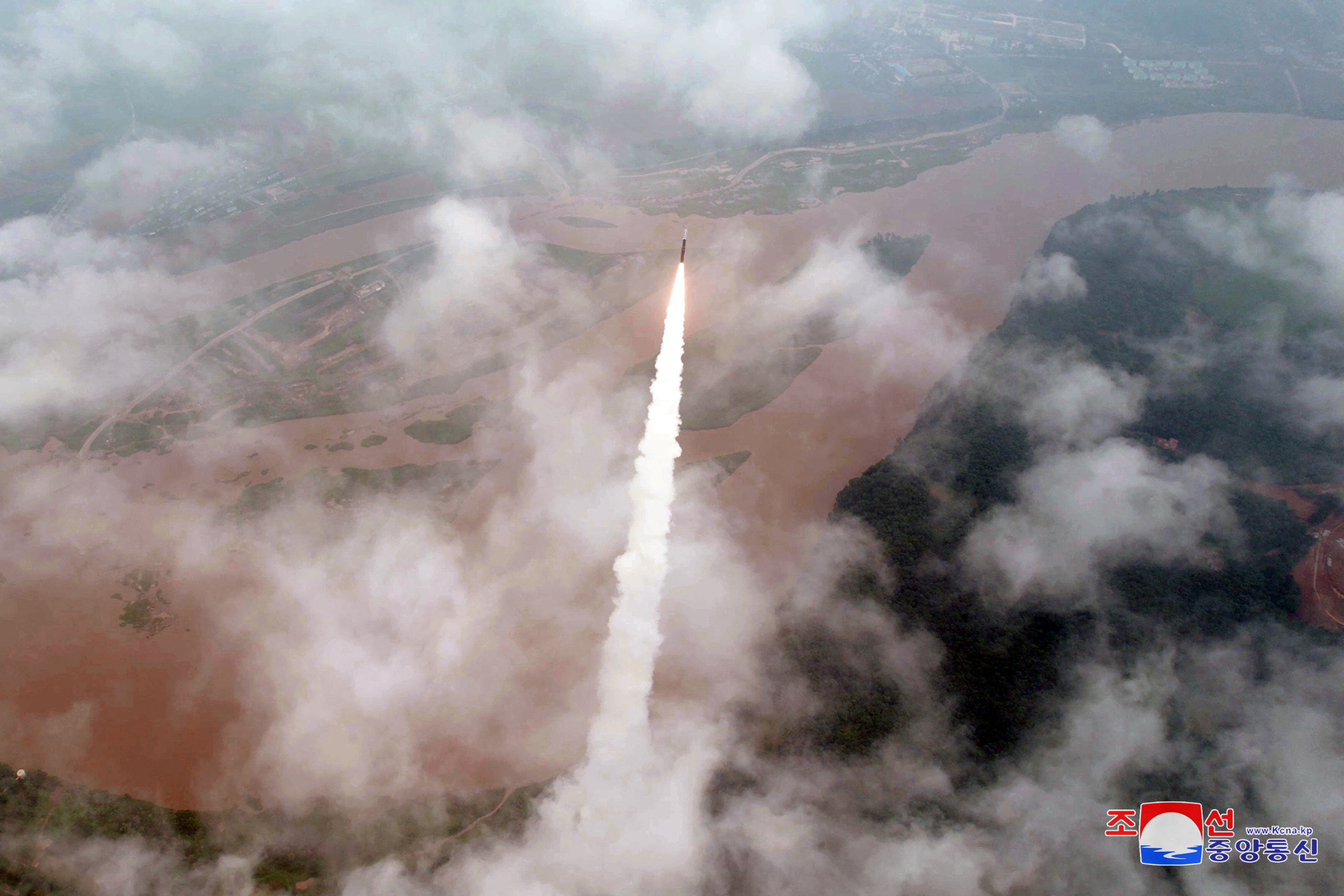 Hwasong-18 intercontinental ballistic missile is launched from an undisclosed location in North Korea in this image released by North Korea's Korean Central News Agency on July 13, 2023. KCNA via REUTERS ATTENTION EDITORS - THIS IMAGE WAS PROVIDED BY A THIRD PARTY. REUTERS IS UNABLE TO INDEPENDENTLY VERIFY THIS IMAGE. NO THIRD PARTY SALES. SOUTH KOREA OUT. NO COMMERCIAL OR EDITORIAL SALES IN SOUTH KOREA.