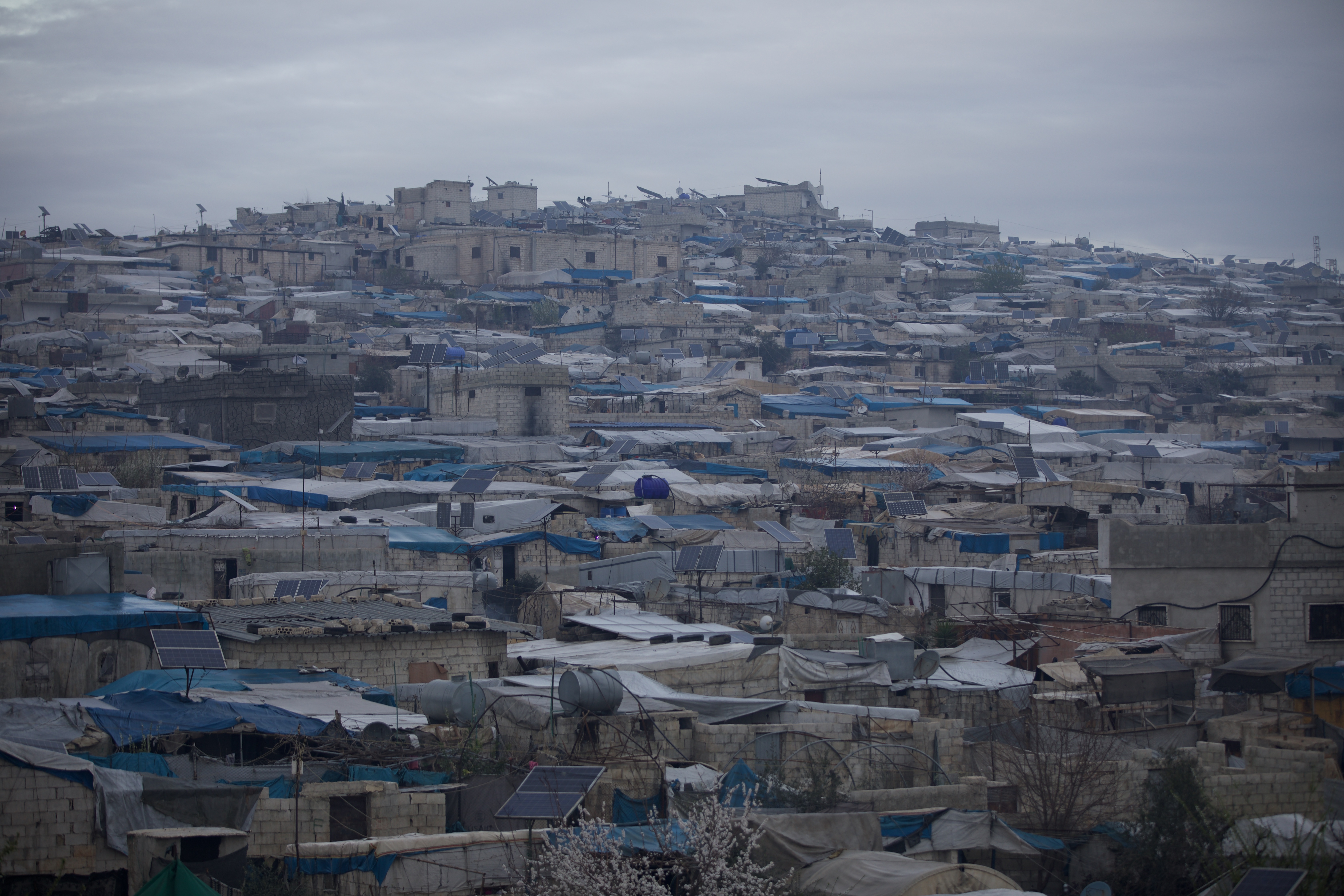 Nearly half of the people receiving aid through the Bab al-Hawa are displaced, living in opposition-controlled areas in and around Idlib