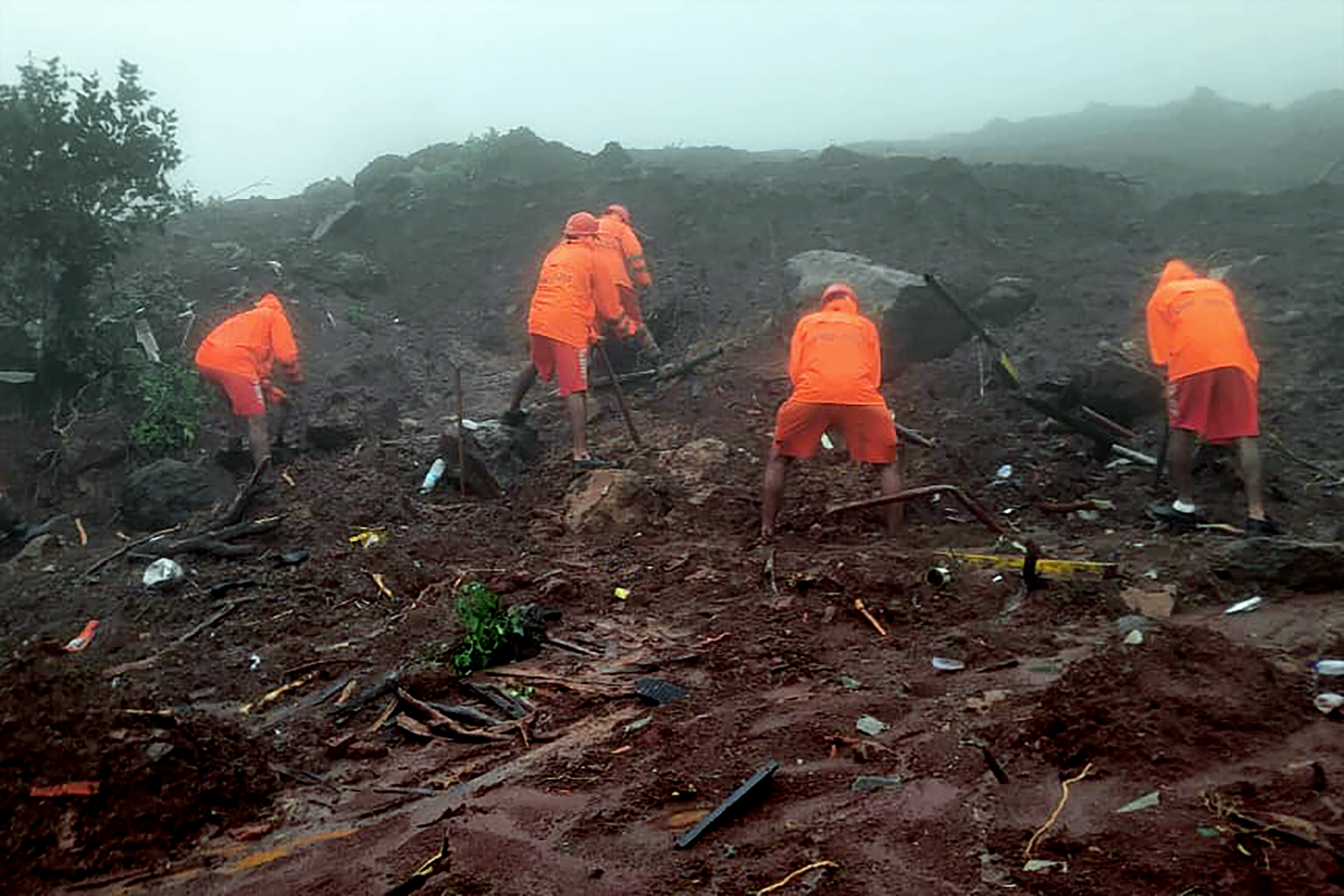 In this handout photograph released by Indias National Disaster Response Force (NDRF) and taken on July 23, 2023,