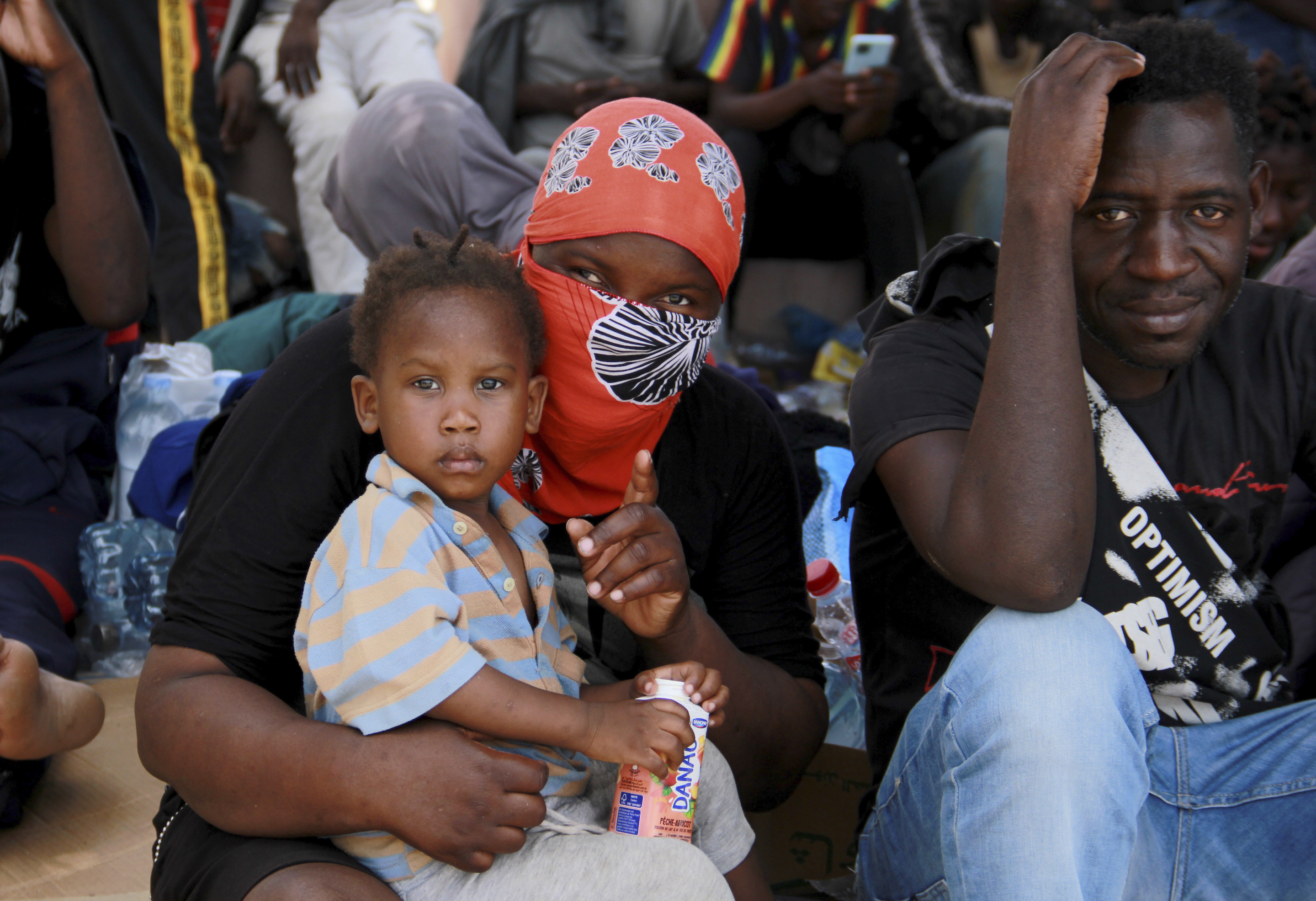 Migrants and refugees during a gathering in Sfax as tensions spiked dangerously in a Tunisian port city