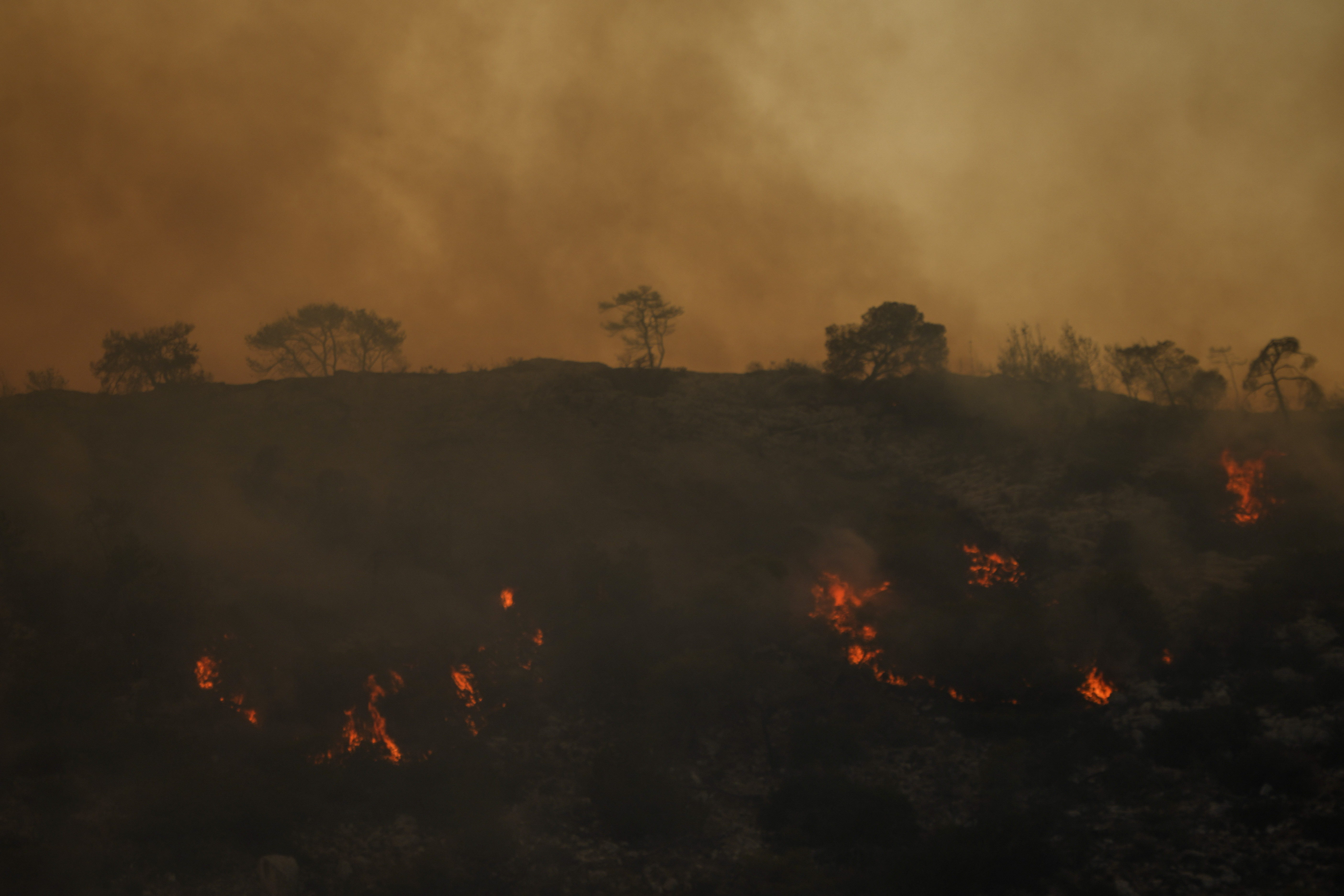 Greece wildfires force thousands to flee seaside resorts