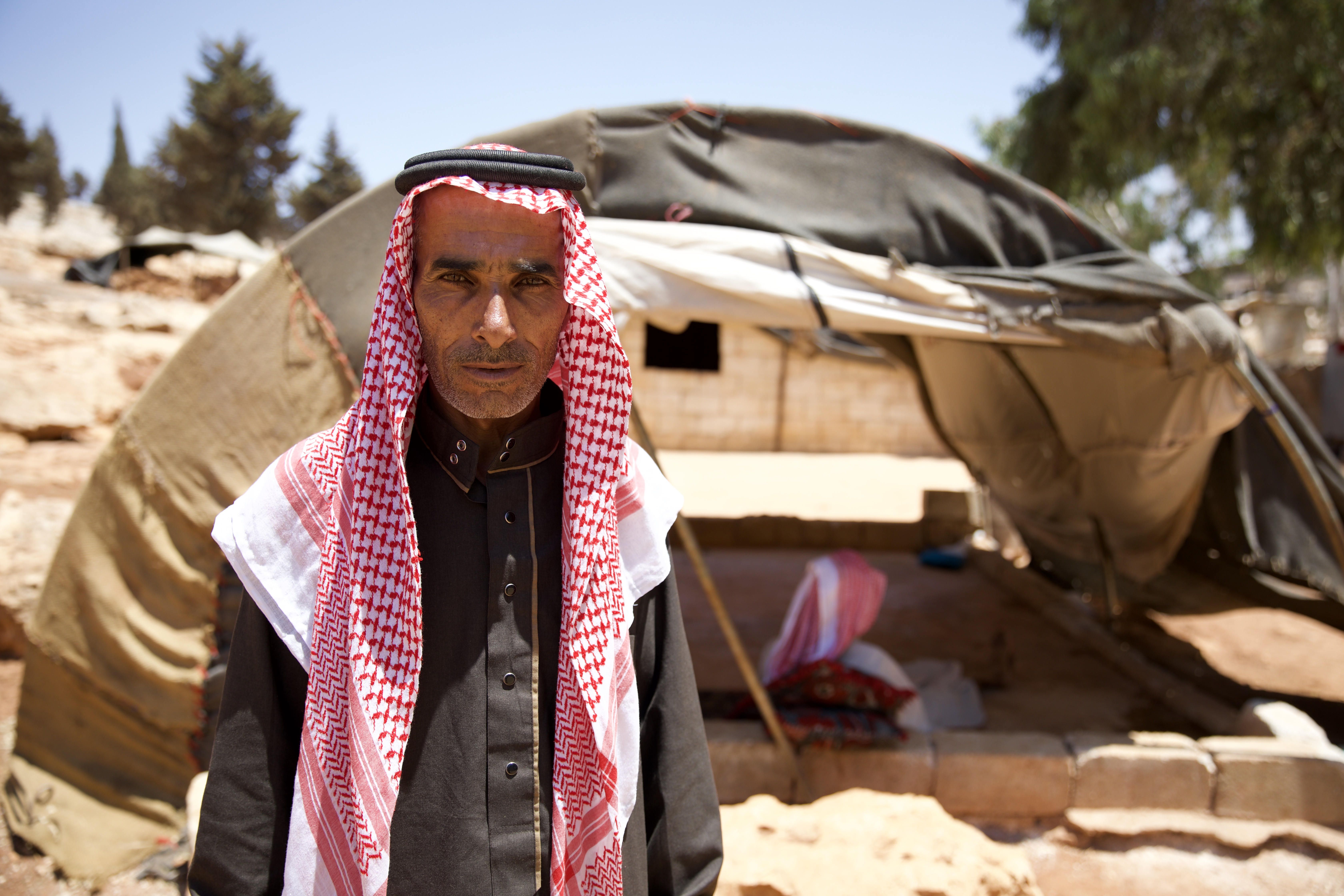 Mohammed Khalif was displaced from the Sinjar region in the eastern countryside of Idlib, and he currently resides in Al-Hweijah Camp, located west of Maarat Misrin in the Idlib countryside