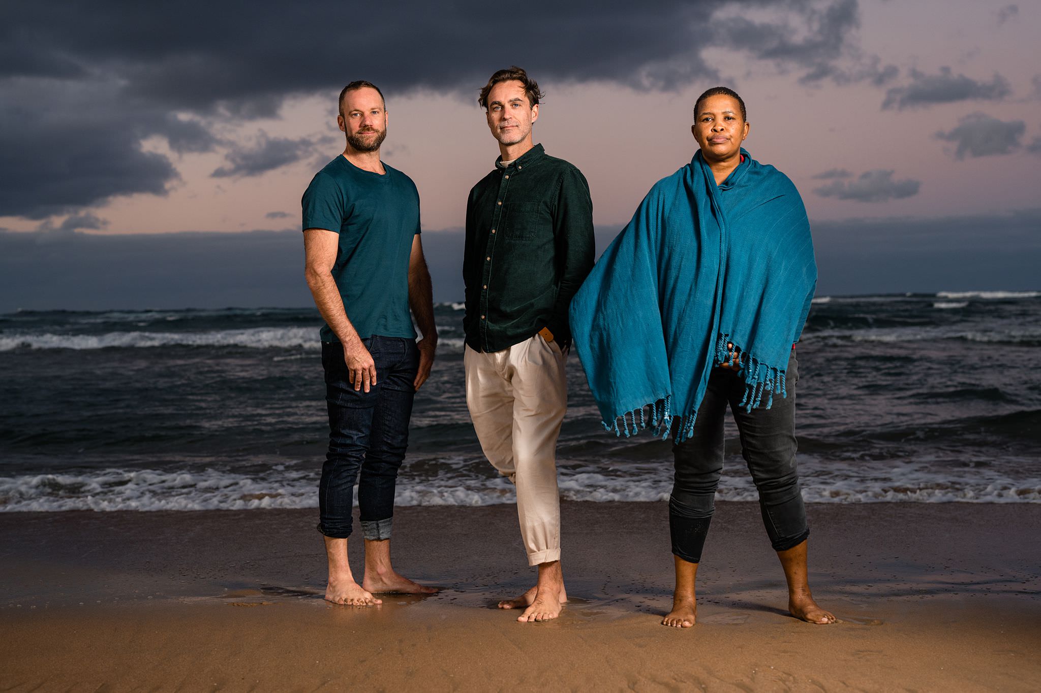 From left: Neil Coppen, Dr Dylan McGarry, and Mpume Mthombeni, co-founders of South Africa’s Empatheatre film company