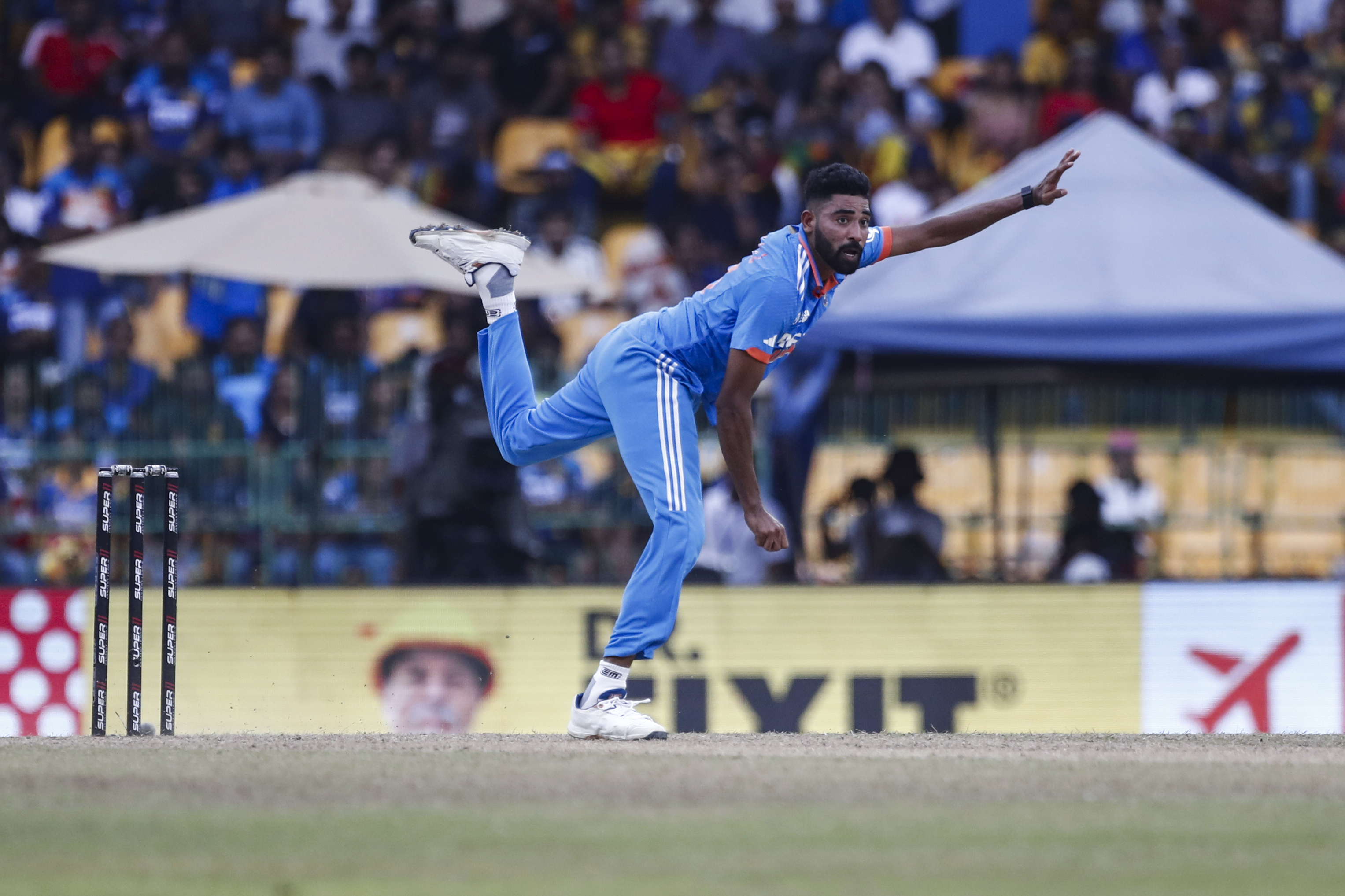 India’s Mohammed Siraj took four of his six wickets in one over