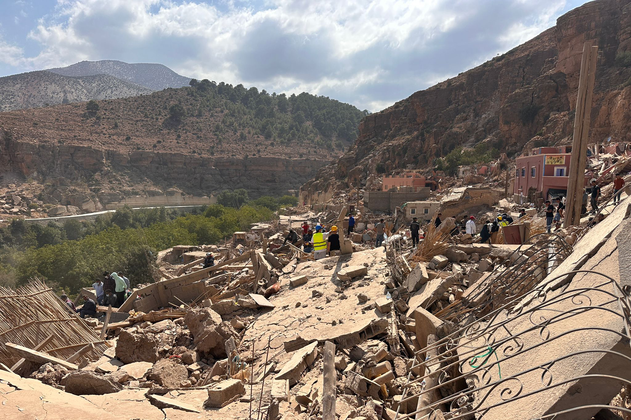 Imi N’Tala , a village of 1,000 people, was flattened by the earthquake, and dozens of people remain under the rubble