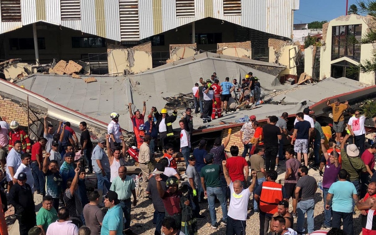 A scene from collapsed Mexico church