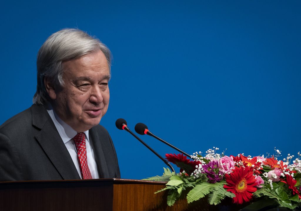UN chief Antonio Guterres delivers remarks