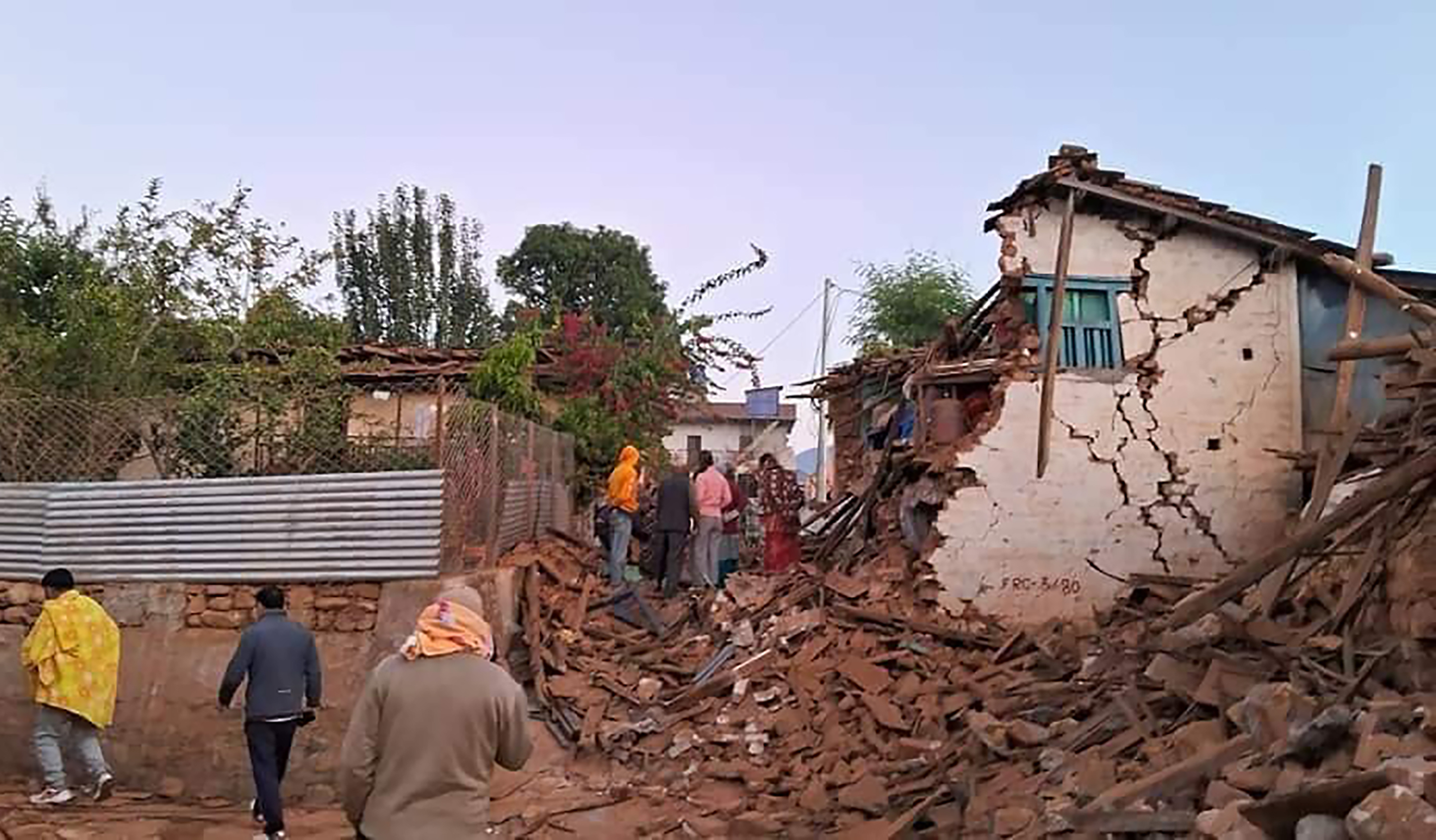 This handout photo provided by Nepal Prime Minister's Office shows an earthquake-affected area in northwestern Nepal, Saturday