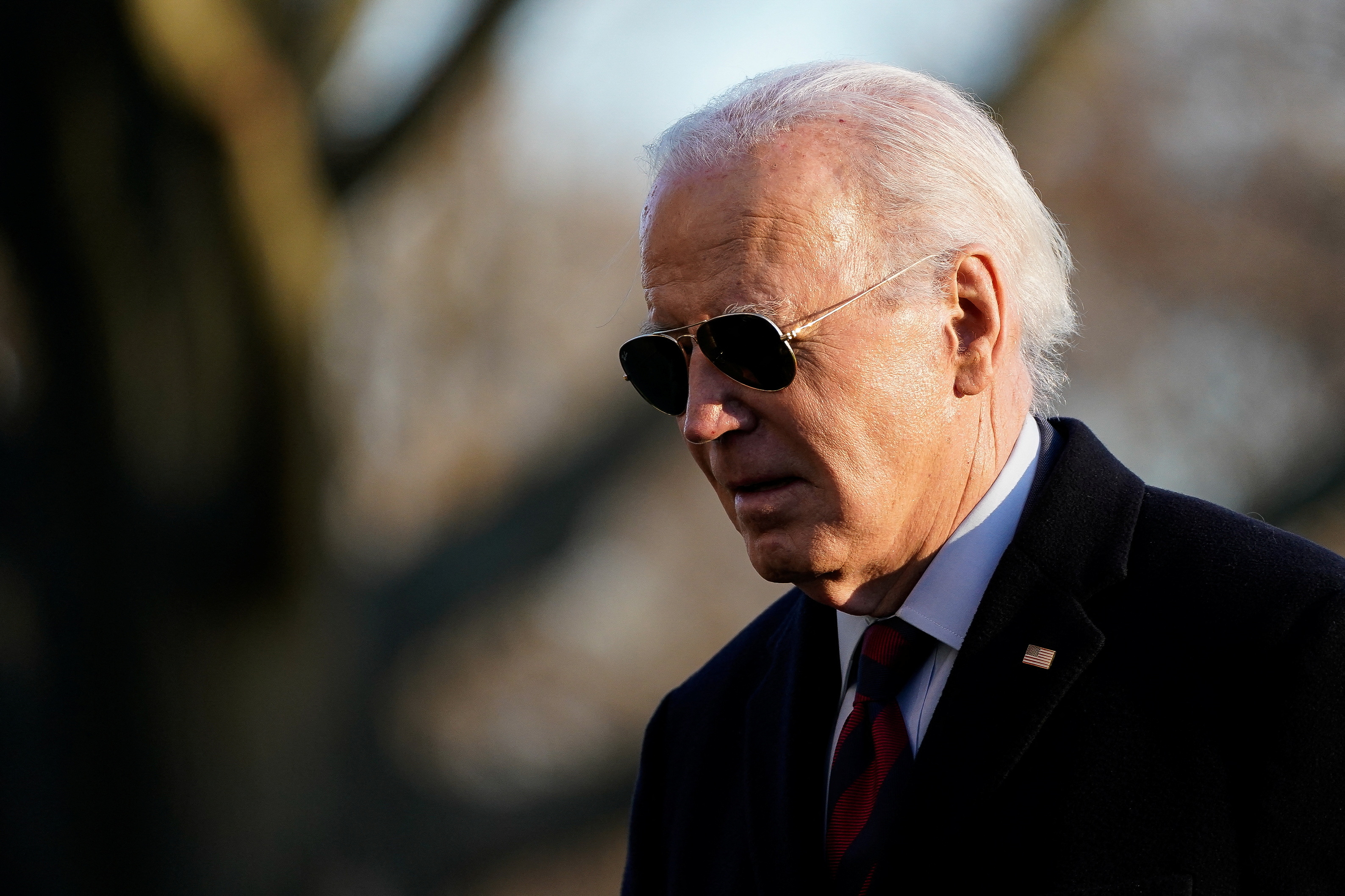 U.S. President Joe Biden walks from Marine One as he returns to the White House in Washington