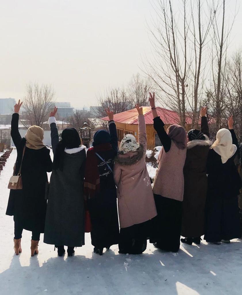 Lima and her classmates from medical school before the ban on women's education was ordered in Afghanistan a year ago