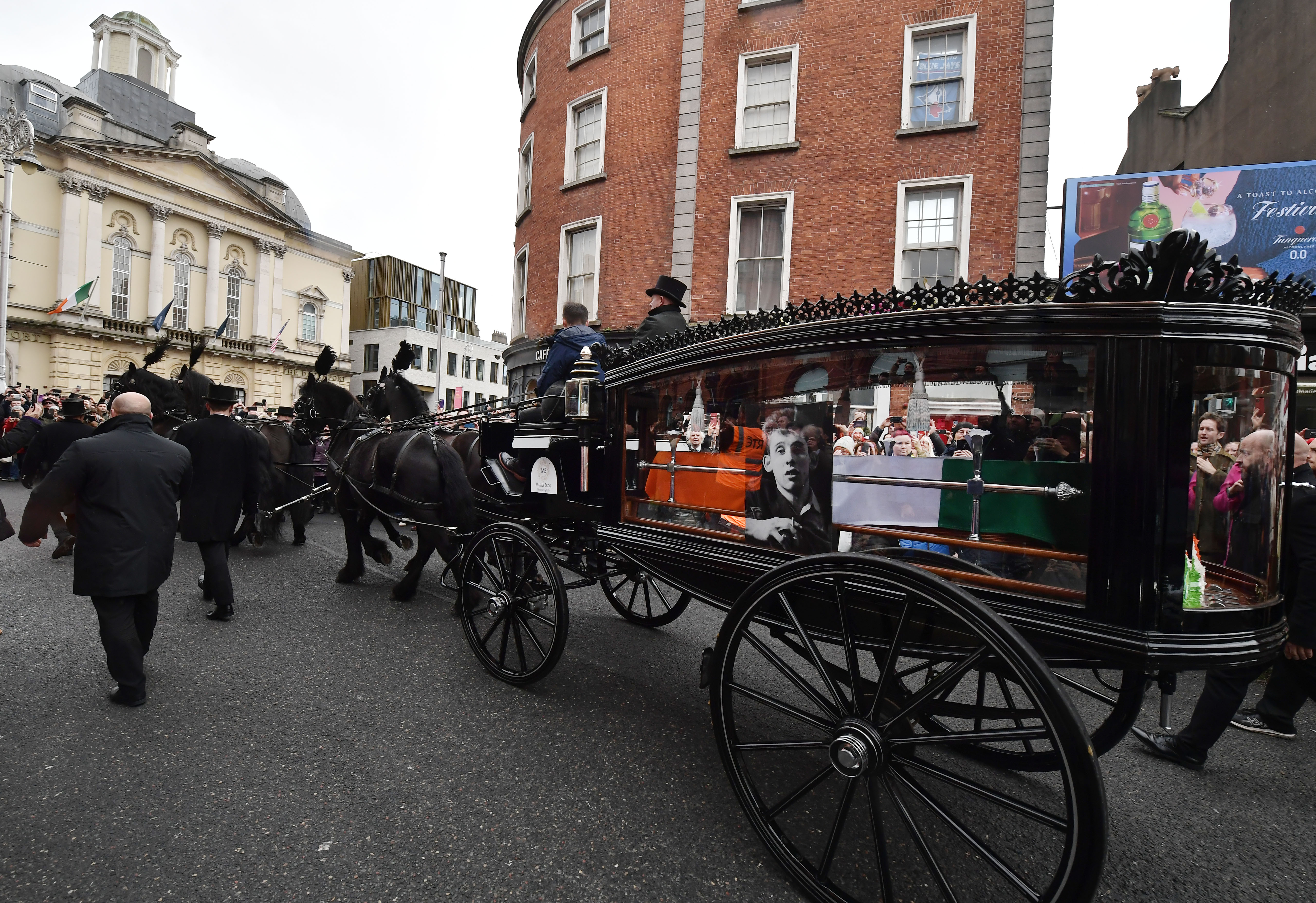 The crowd at the funeral procession sang beloved songs like Dirty Old Town, the folk classic MacGowan and The Pogues helped make popular