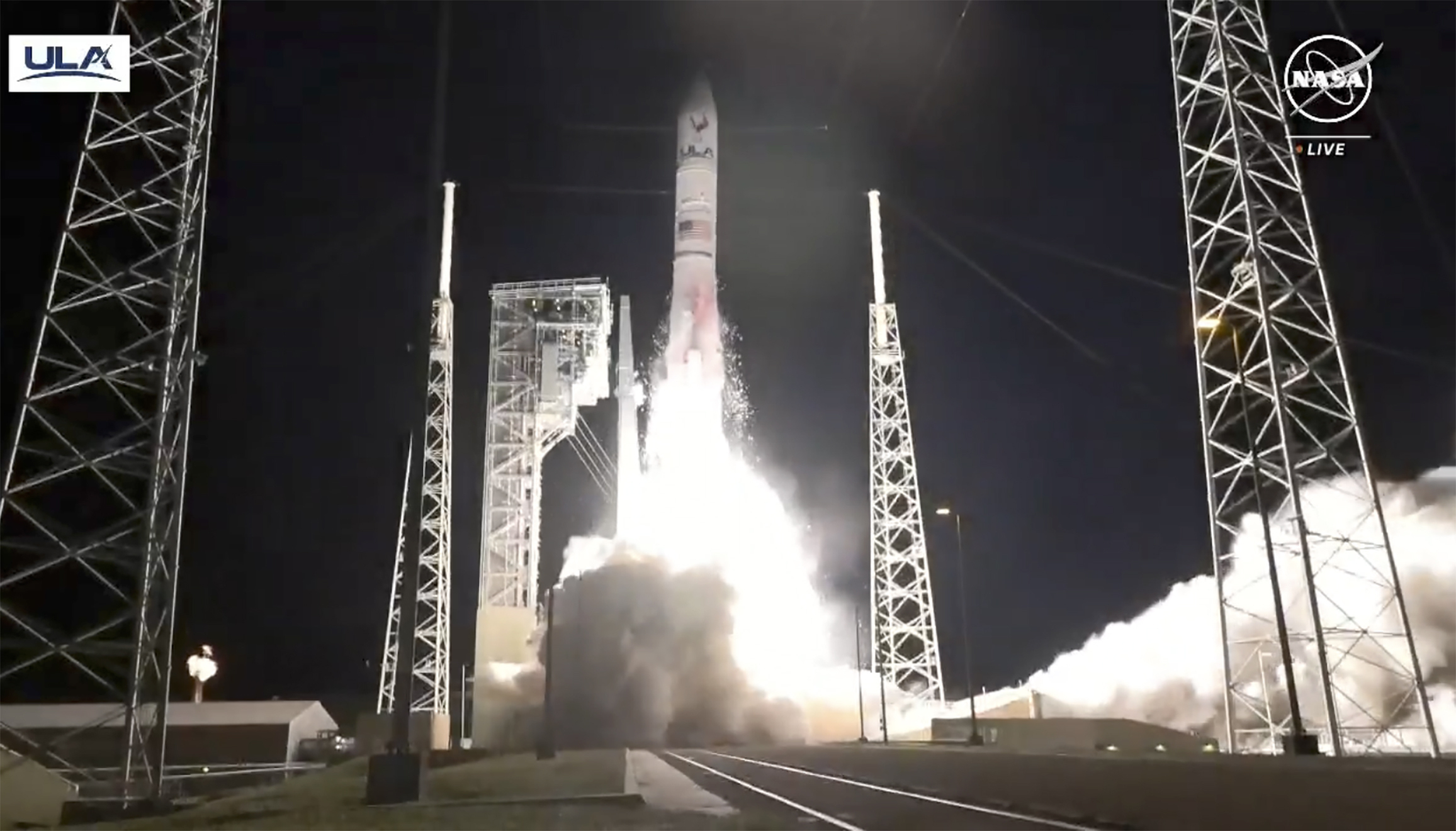 United Launch Alliance’s Vulcan rocket with Astrobotic Technology's lander on board is launched from Cape Canaveral Space Force Station in Florida