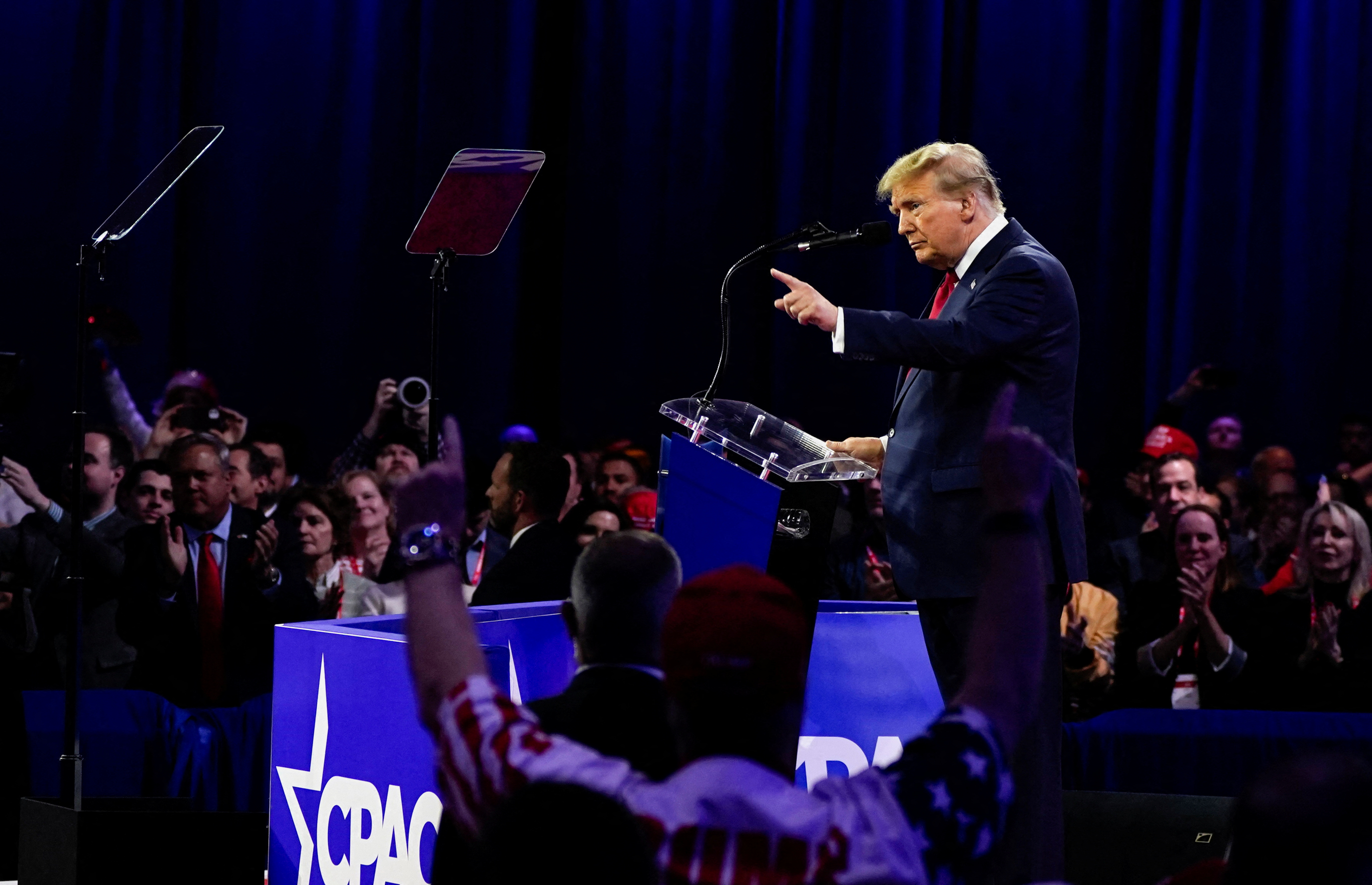 Former US President and Republican presidential candidate Donald Trump addresses the Conservative Political Action Conference (CPAC) annual meeting in National Harbor, Maryland, US, February 24, 2024