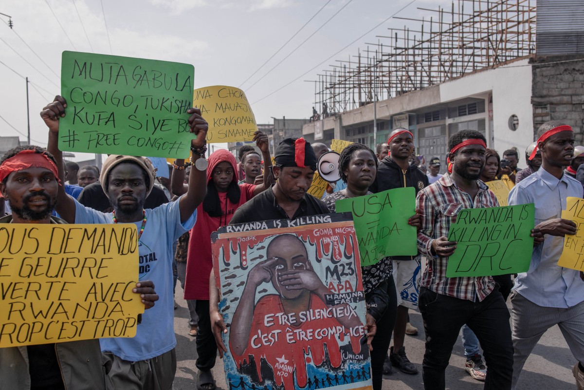 Protest against Rwanda, West in eastern DR Congo city of Goma