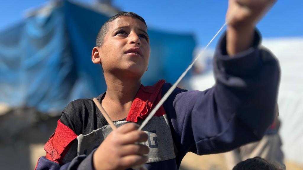 ‘We were screaming from the sound of the explosions,’ Tariq said of his family’s displacement