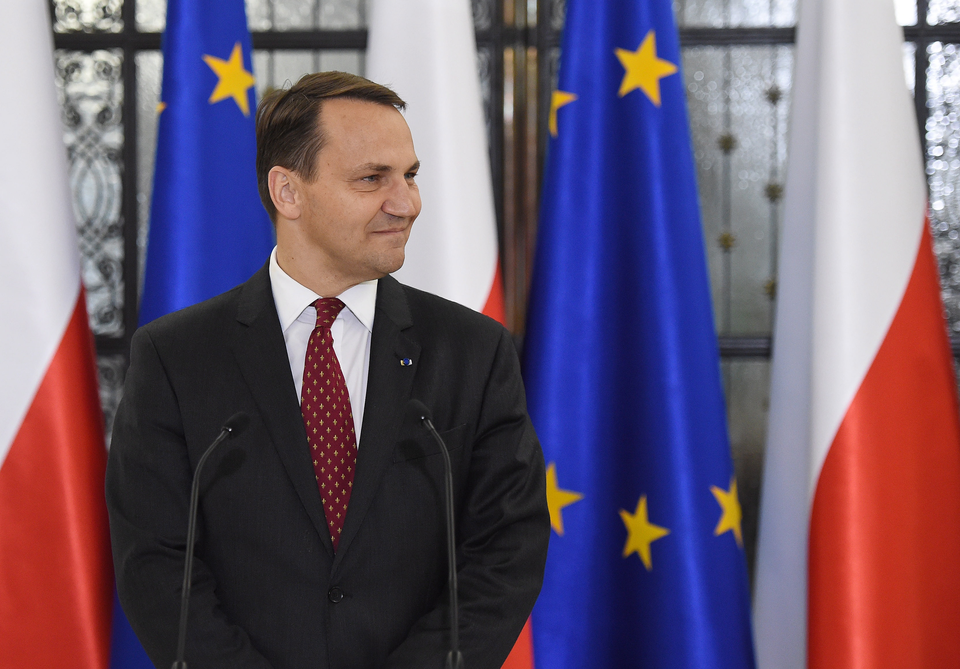 Poland’s Radoslaw Sikorski was the first EU foreign minister to directly comment on the strikes