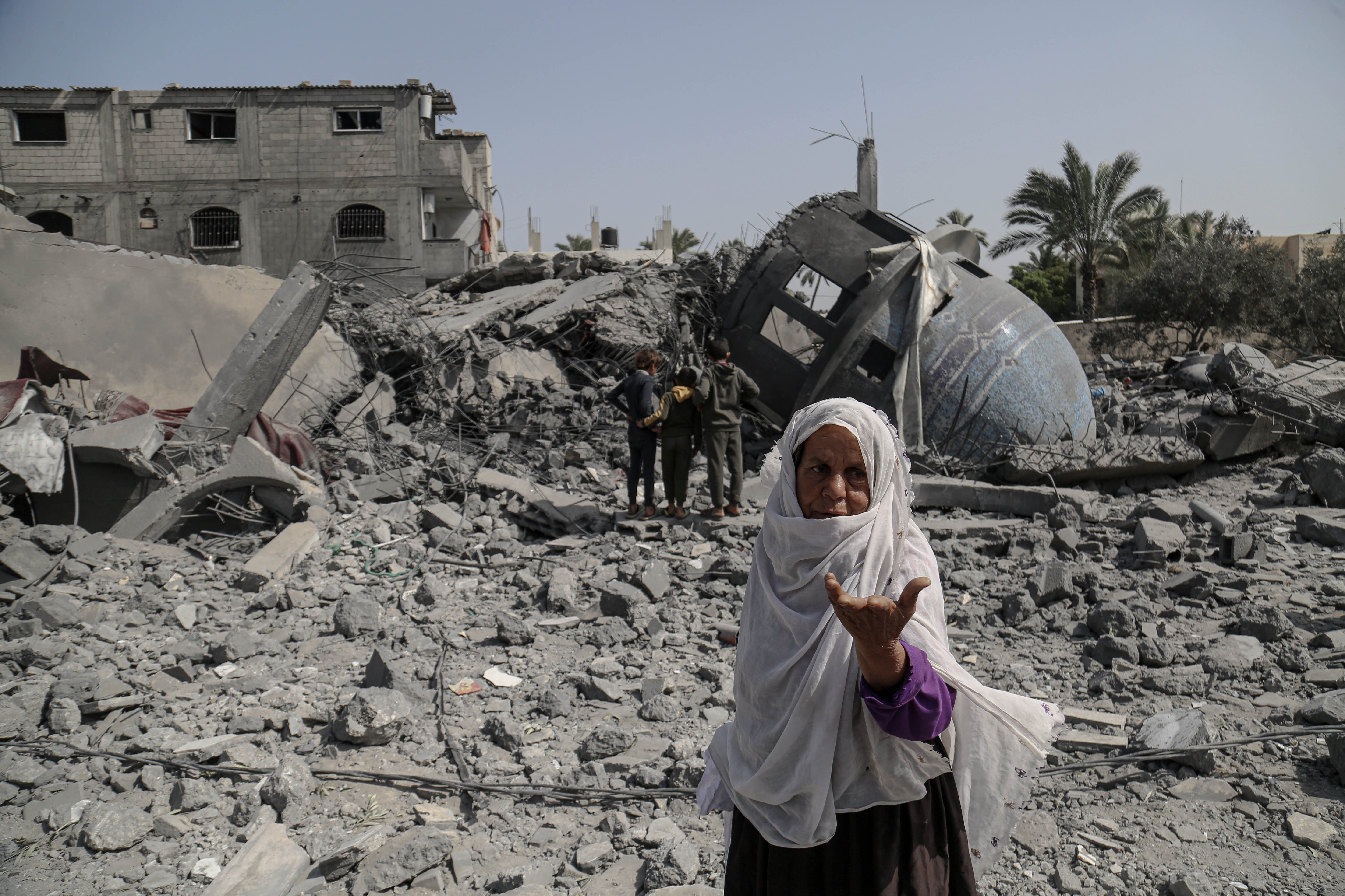 Aftermath of Israeli strike on mosque in Deir el-Balah