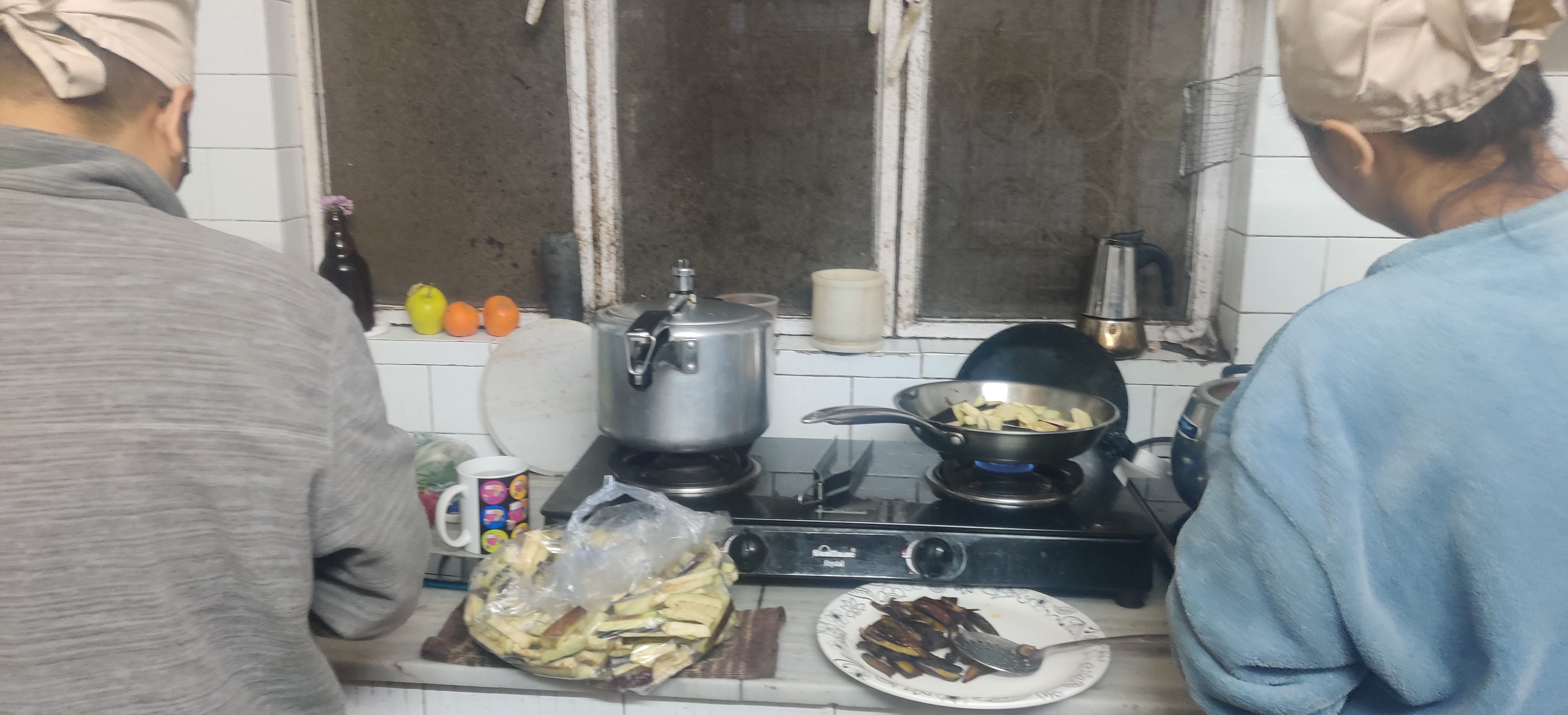 In the kitchen