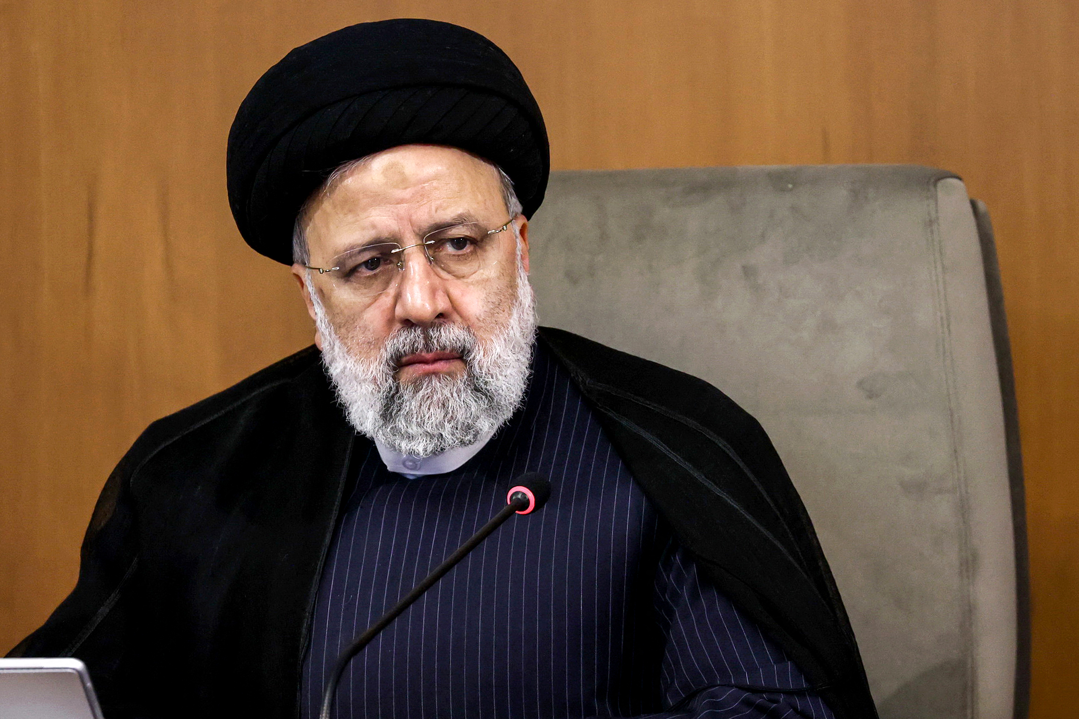 This handout picture provided by the Iranian president's office shows President Ebrahim Raisi chairing a cabinet meeting in Tehran on April 2