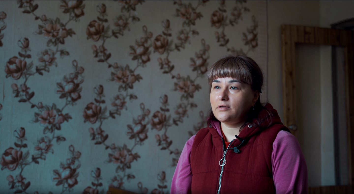 Ludmila Bentley said her husband was kidnapped by Russian soldiers belonging to a tank battalion [Courtesy of Al Jazeera 360]