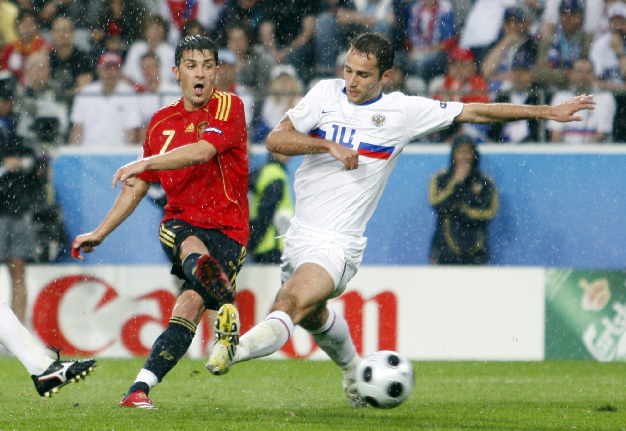 Spain’s David Villa won the Golden Boot award, along with the title, at Euro 2008 in Austria and Switzerland