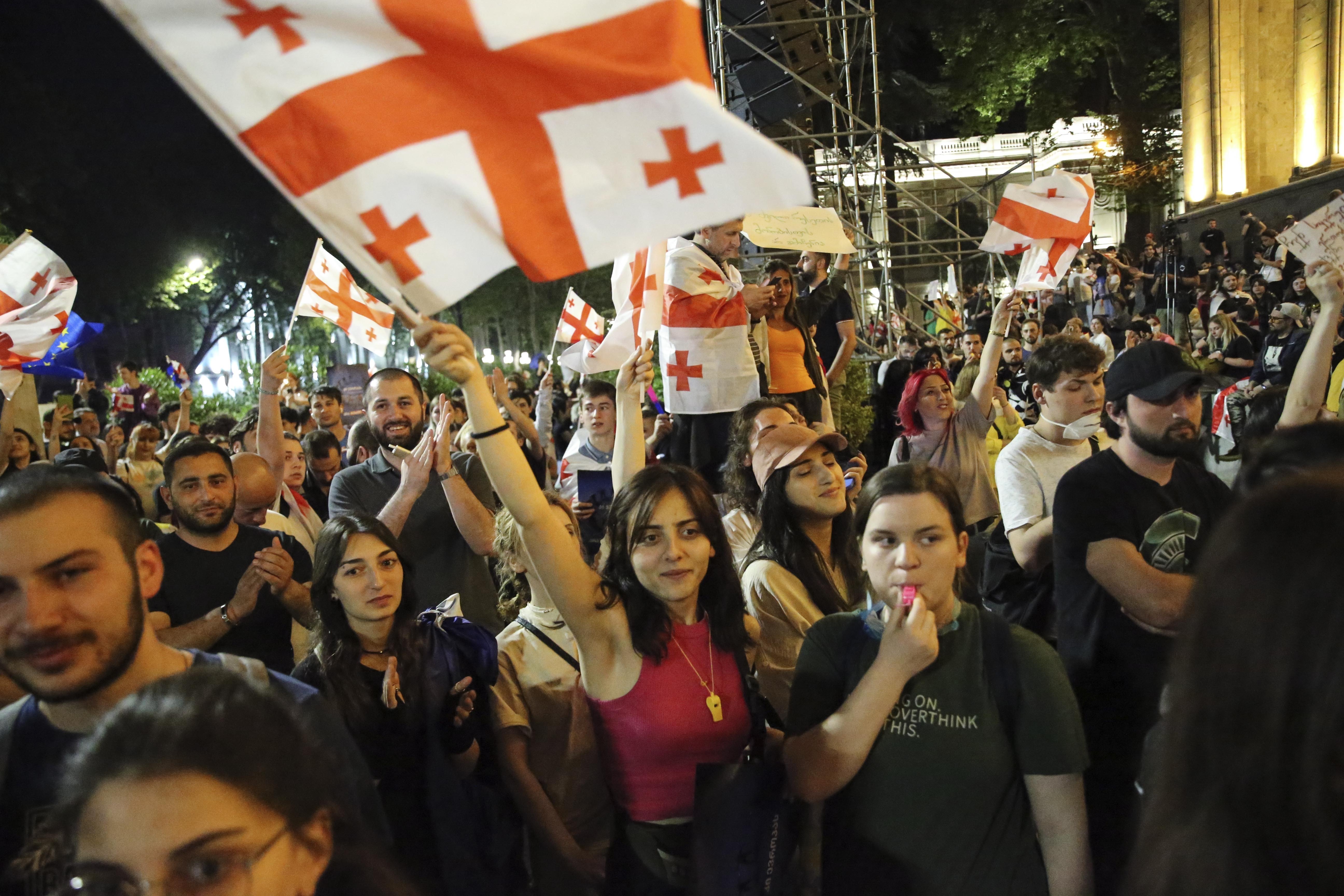 Thousands rally in Georgia as 'foreign influence' bill advances