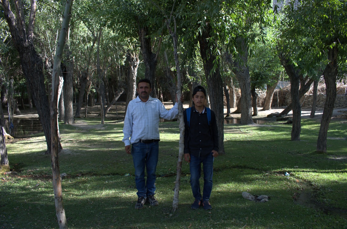 The guides, Abbas and his 16-year-old son, Yasir. 'Without the glaciers, our existence is at stake,' says Abbas