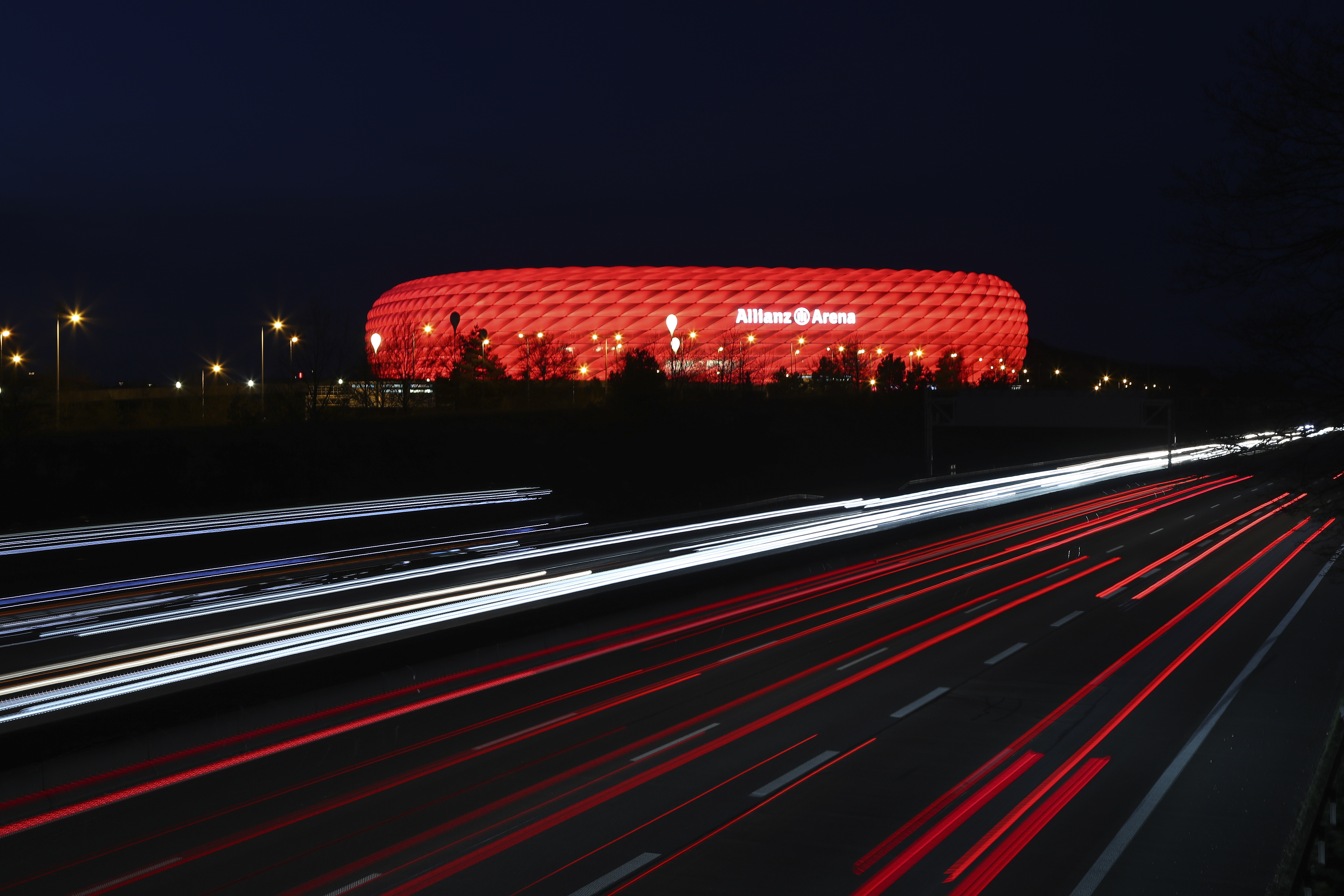Exterior shot of football stadium.