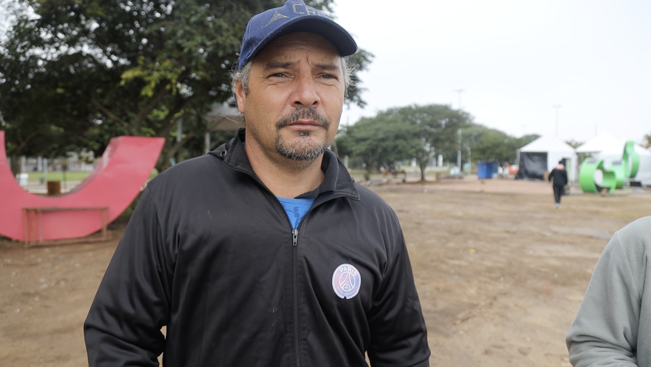 Gelarde Luiz says the equipment he uses for his fishing business has been lost or destroyed