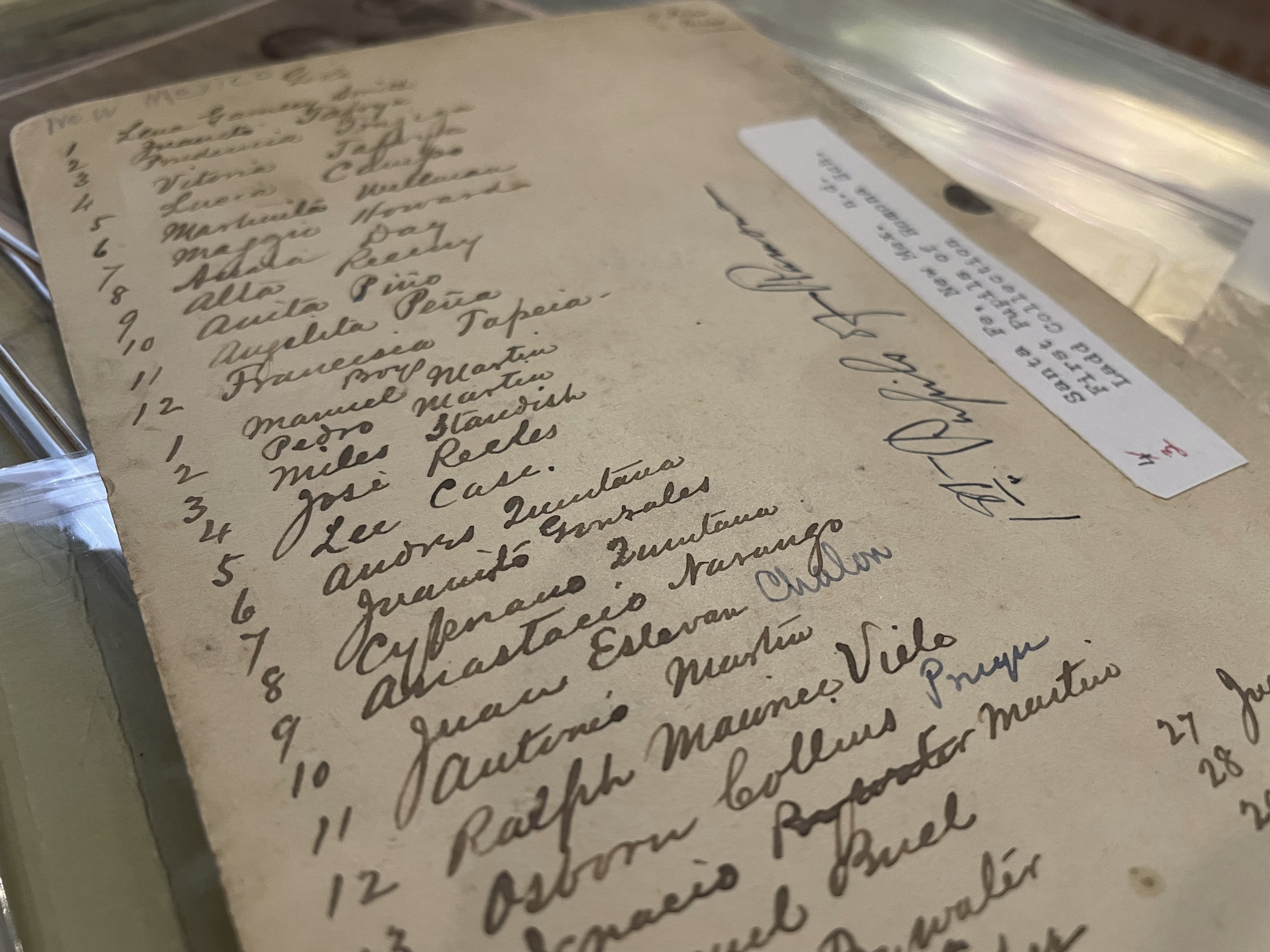 The names of Indigenous children who were forced to attend a boarding school in the US