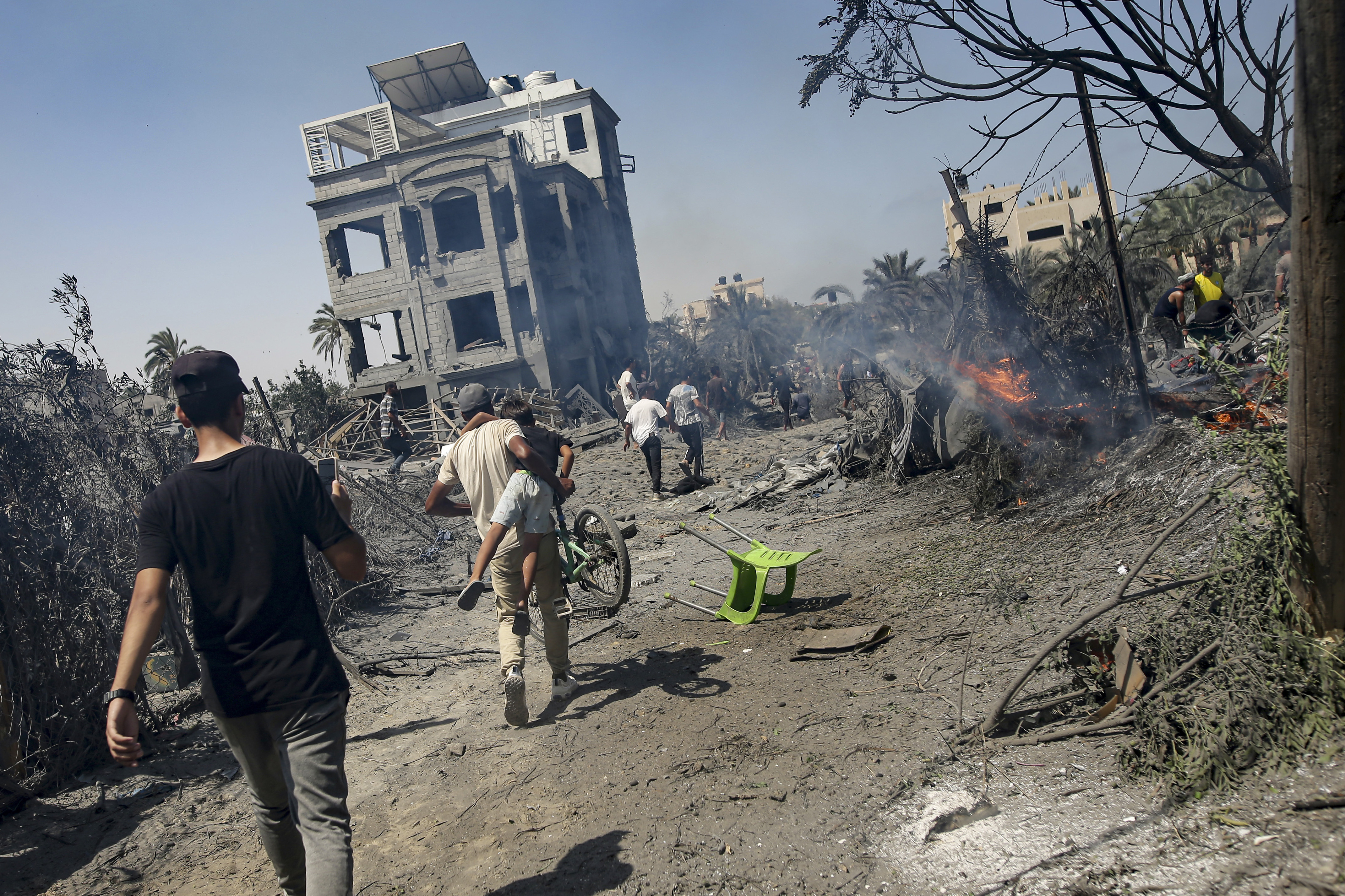 The aftermath of Israeli bombardment of al-Mawasi camp in Gaza
