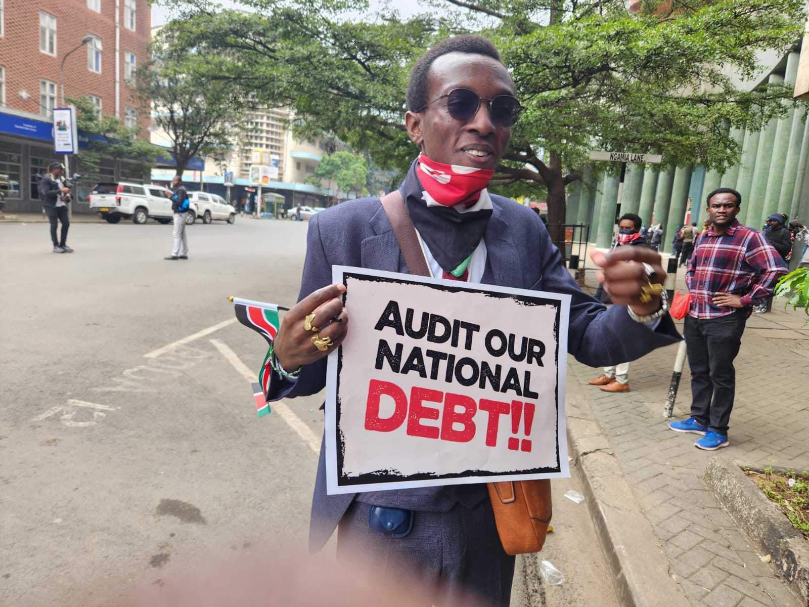 A Kenyan protester