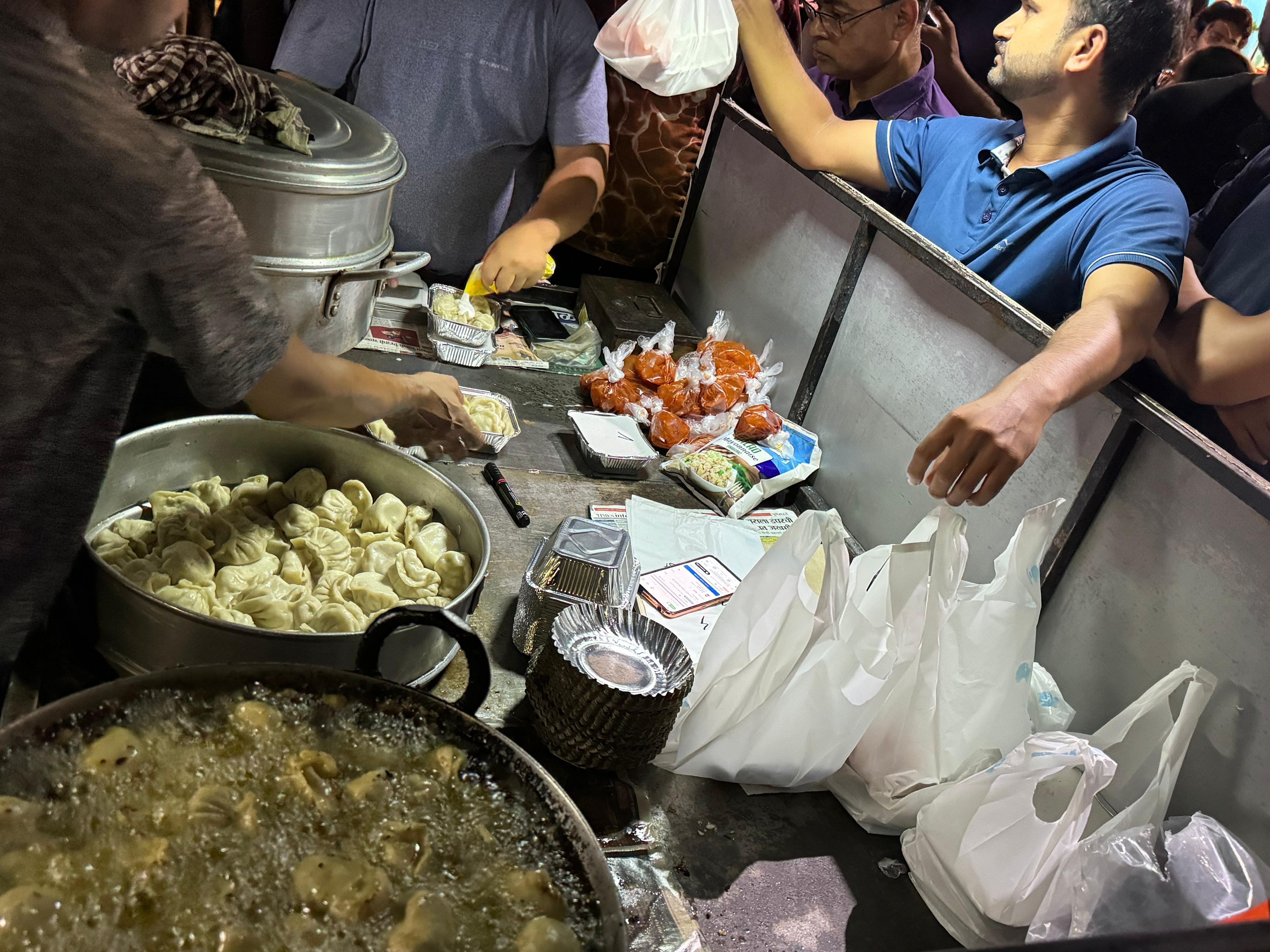 Momo streetvendor in India
