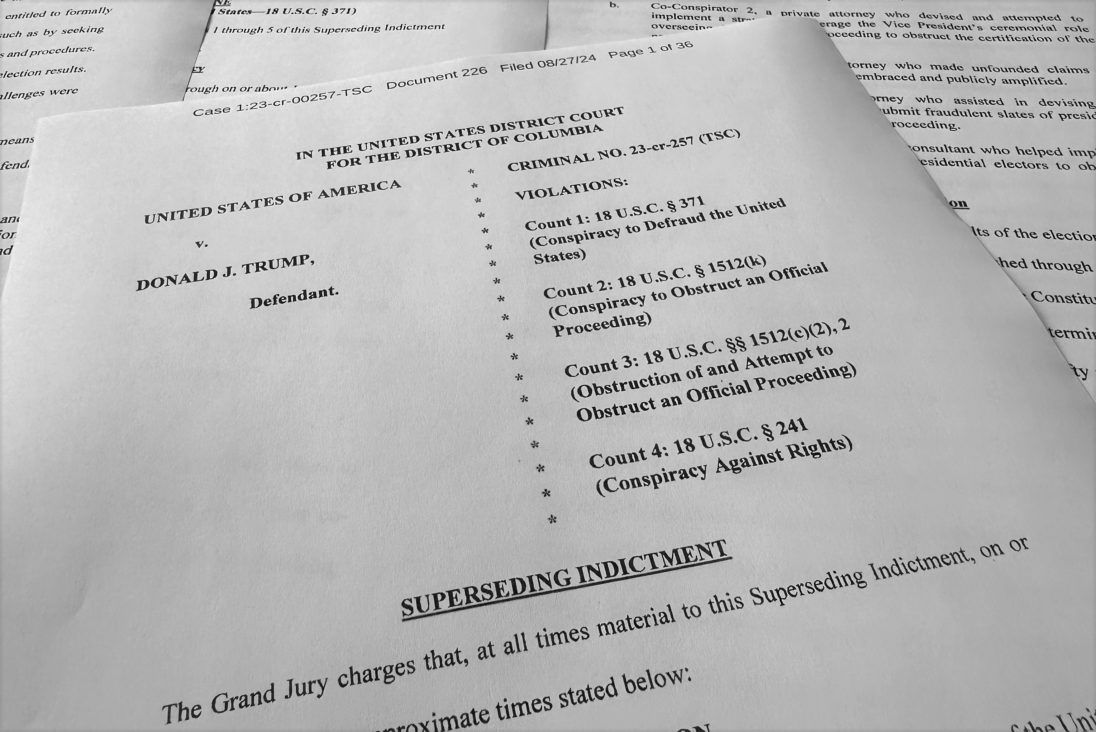 The superseding indictment against Trump in the Washington DC federal case