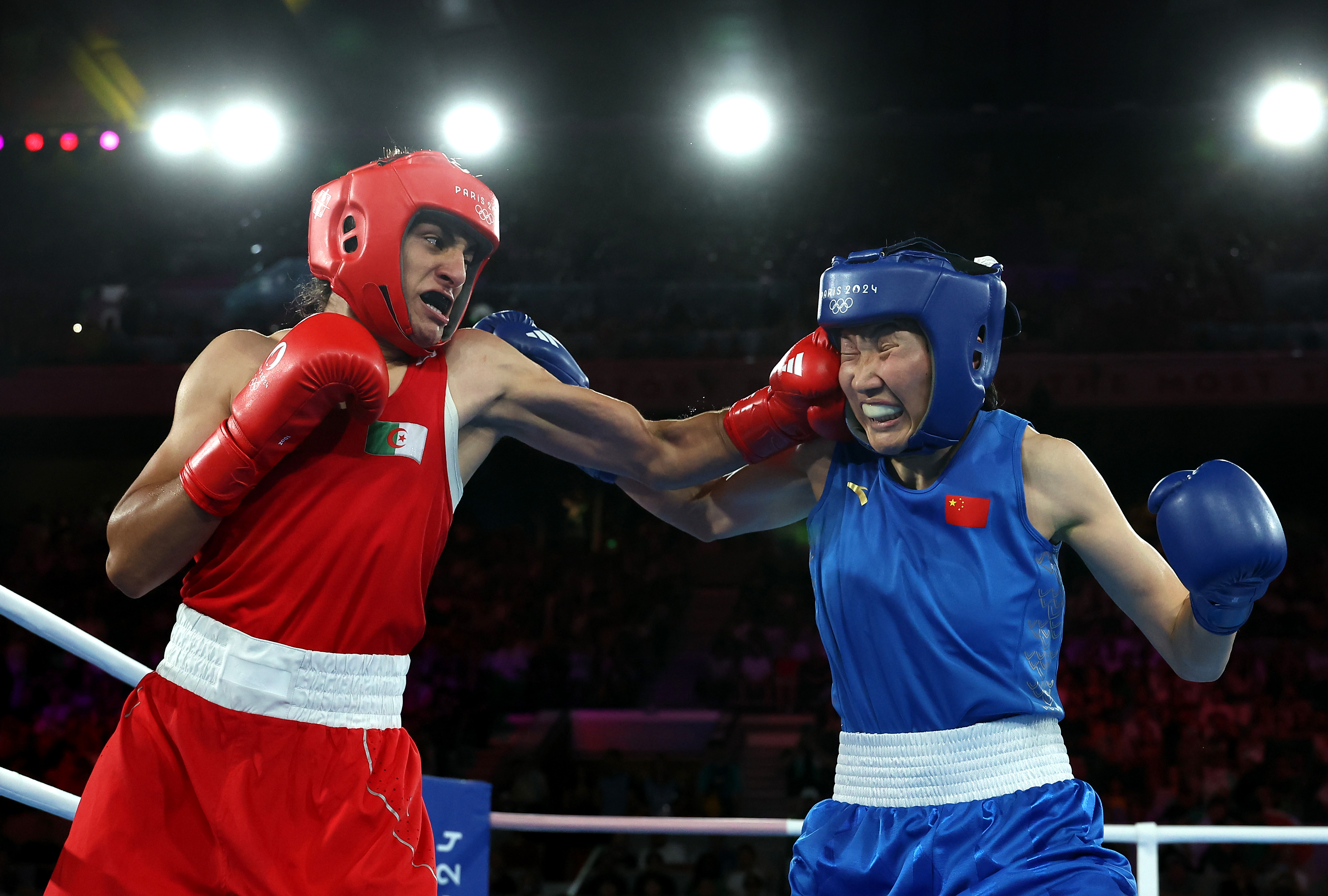 Boxers in ring.
