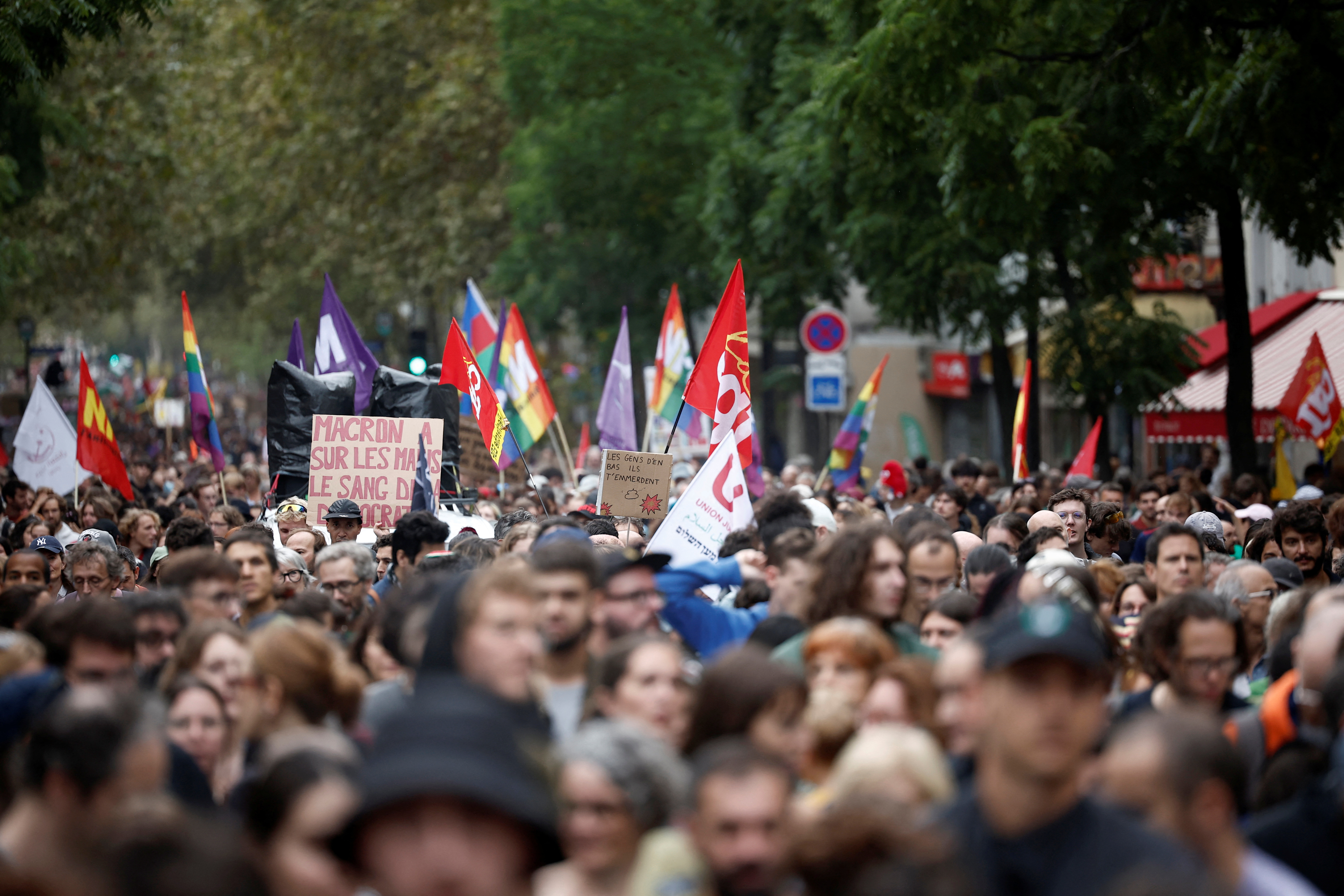 Protesters gather in Paris, France