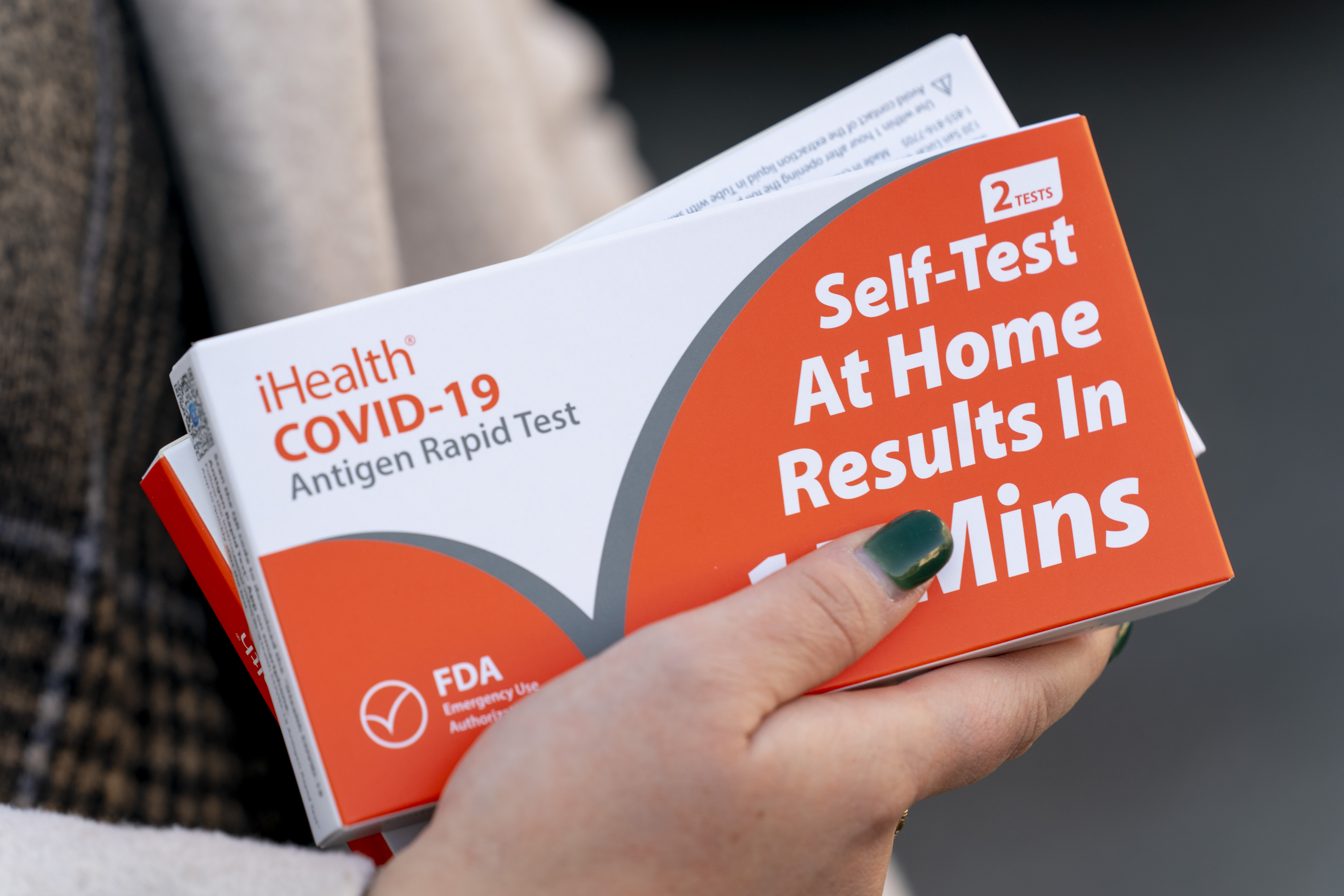 covid test box orange and white