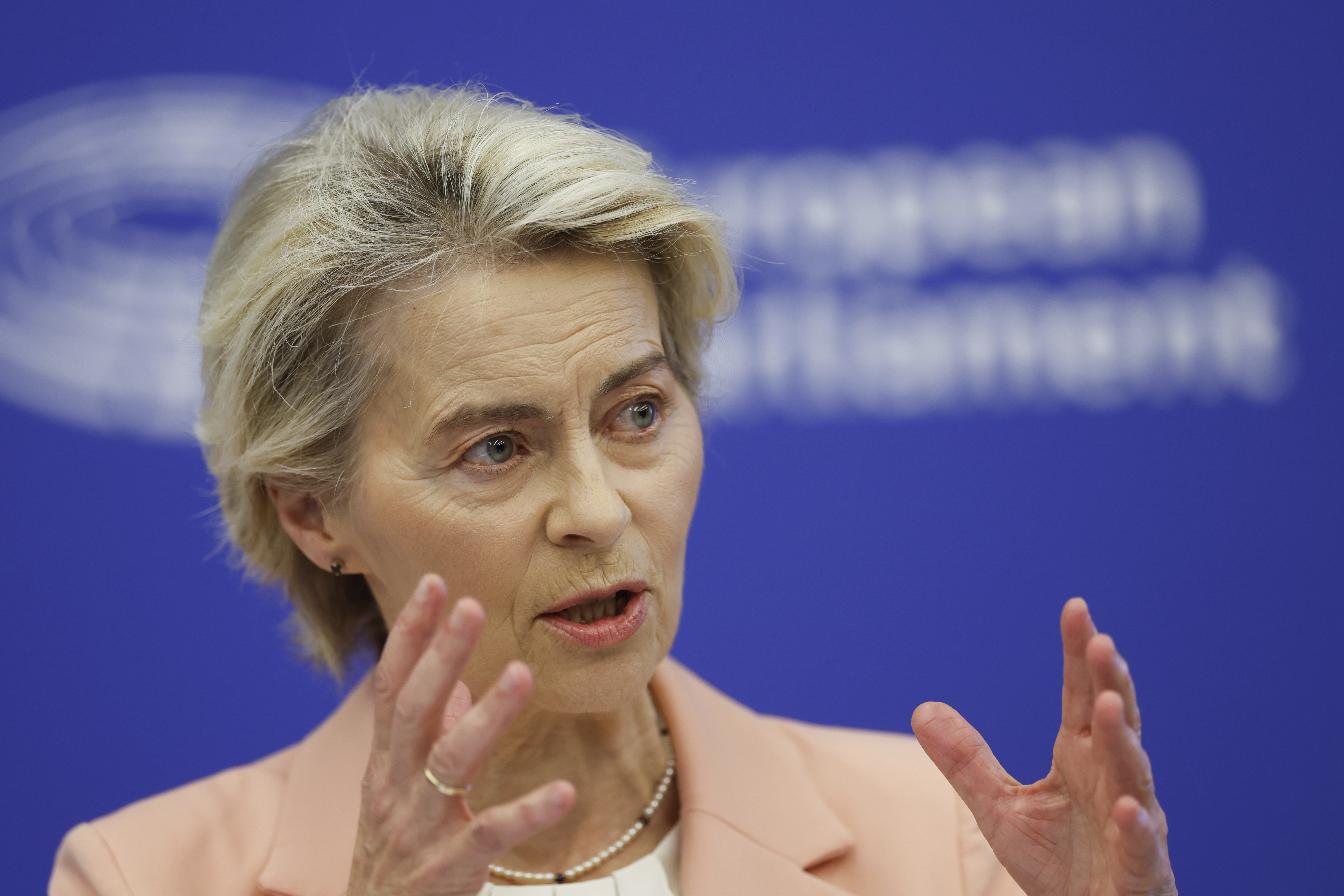 European Commission President Ursula von der Leyen presents her new team