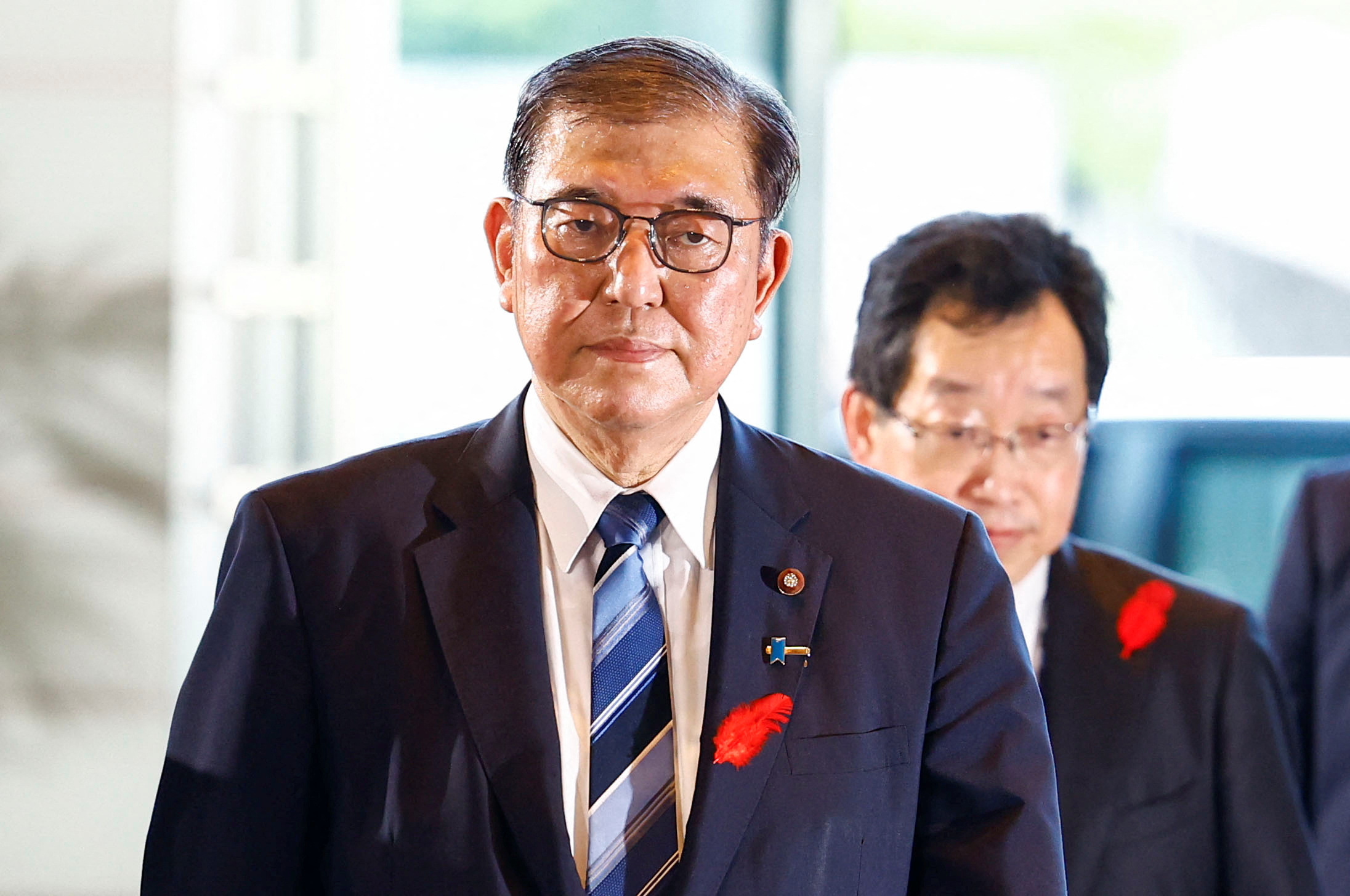 Japan's Prime Minister Shigeru Ishiba arrives at his official residence in Tokyo, Japan October 1, 2024.