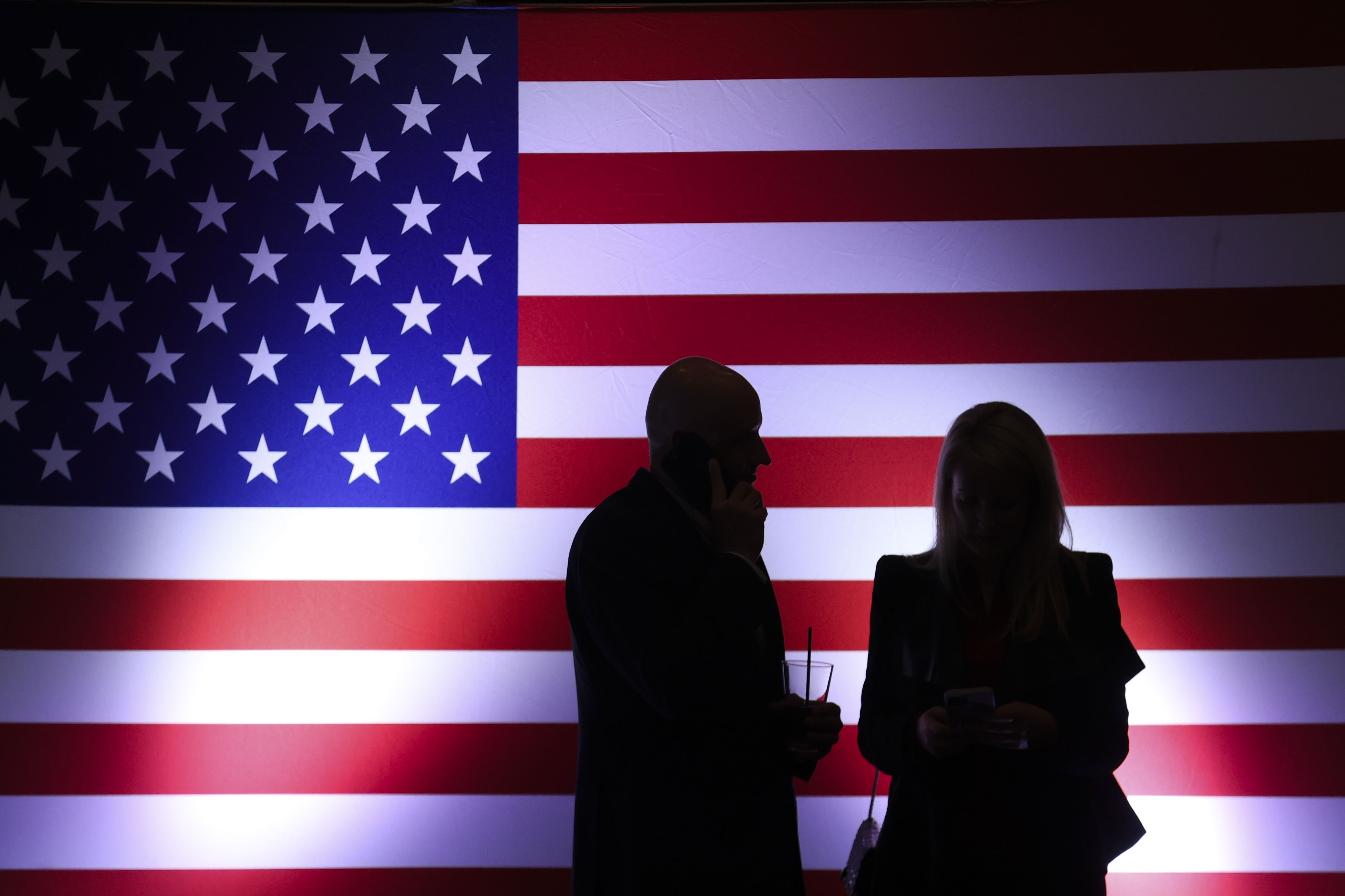 Voters watch results during an election night watch party for Sam Brown, Republican candidate for the U.S. Senate