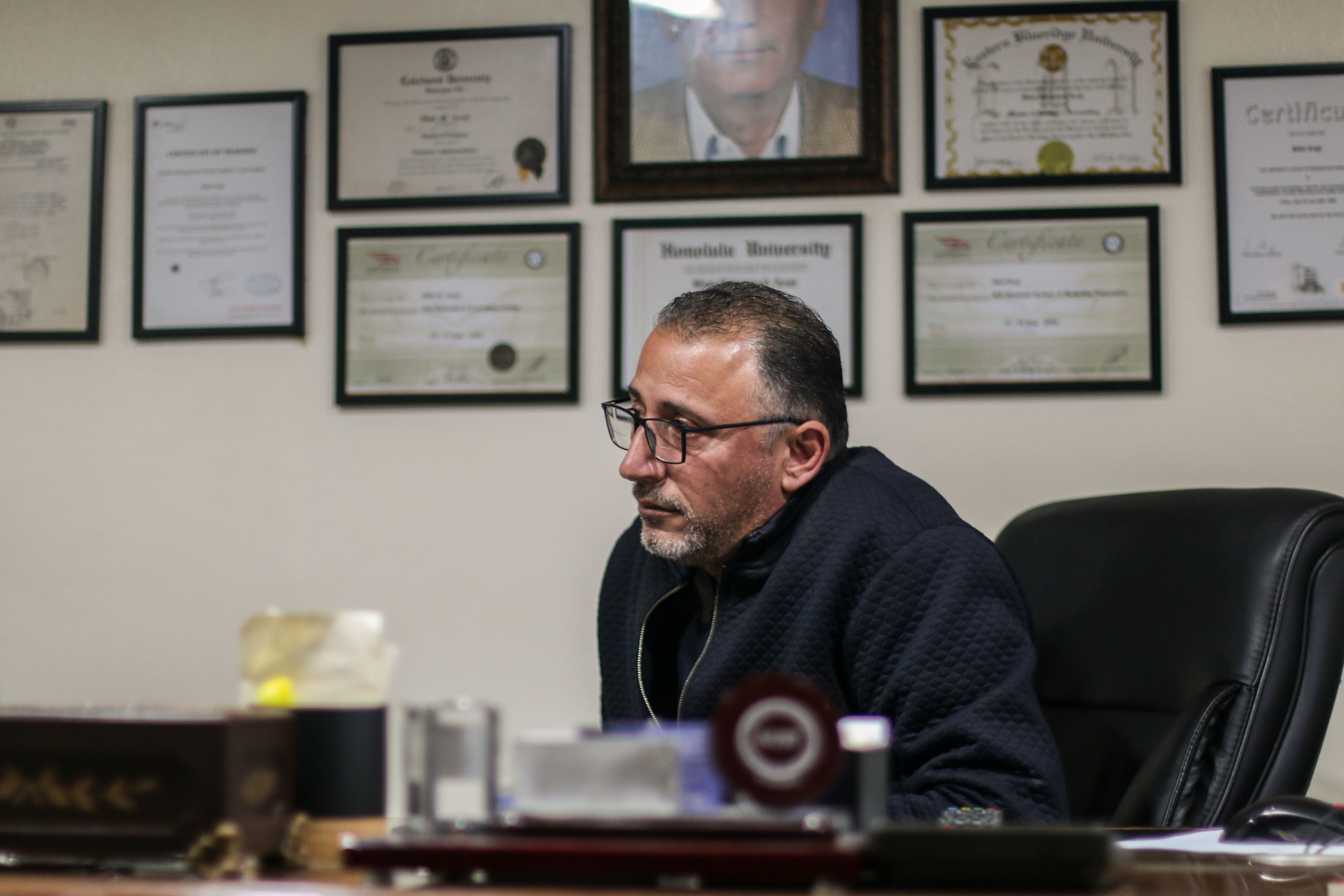 Bilal Mohamed Araji, headmaster of al-Amin Elementary School, says it is his moral duty to open the school’s doors to those fleeing Israel’s invasion