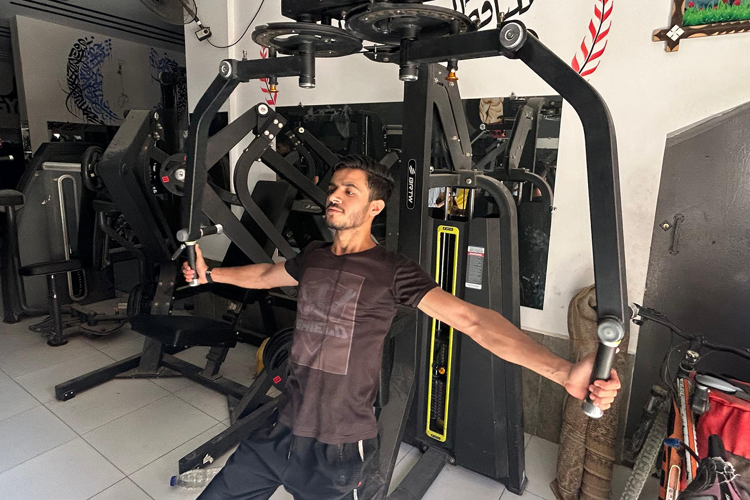 For Hatem, finding a gym in Gaza for a workout is an increasingly difficult task due to many buildings being destroyed by the Israeli military