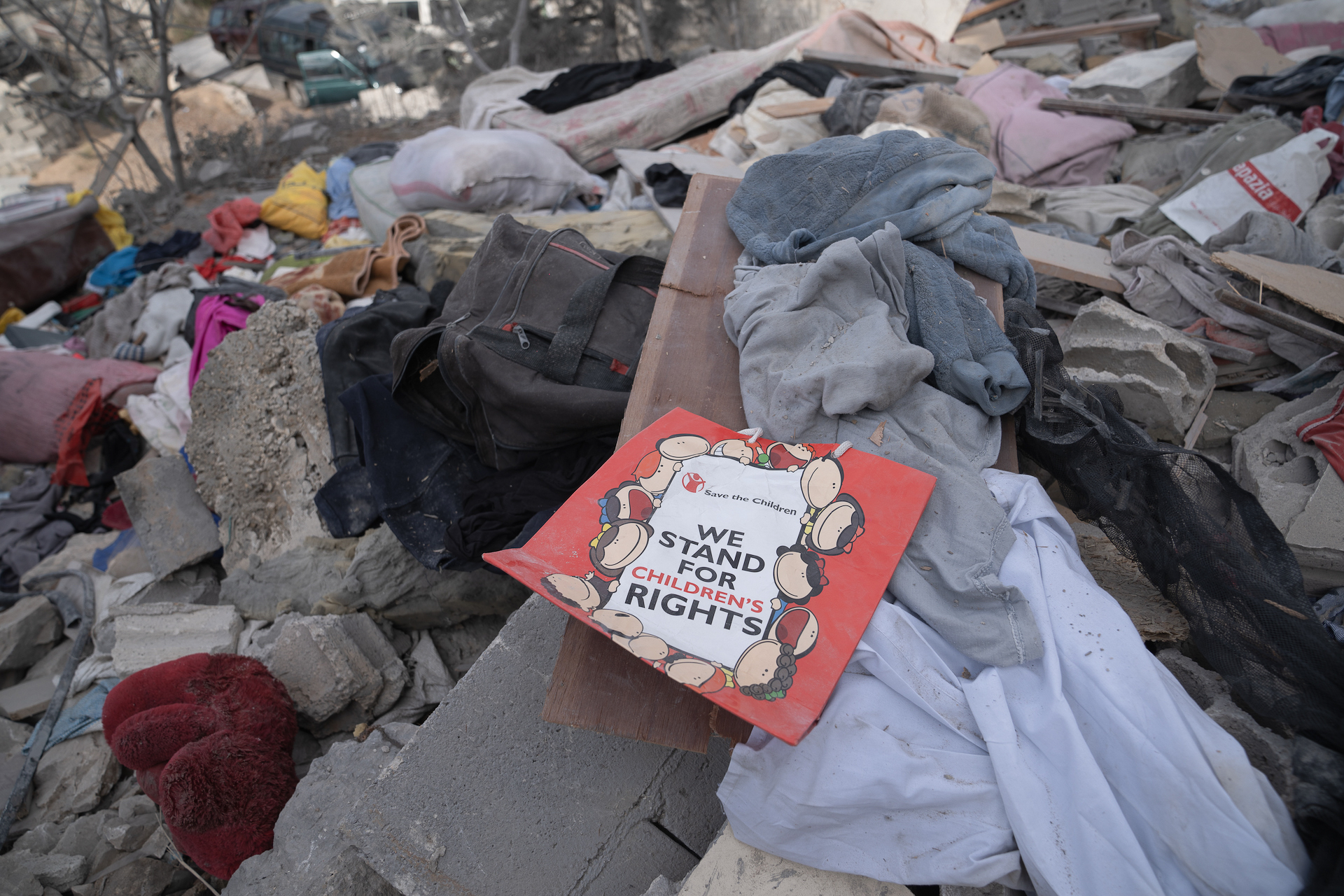 Rubble and remains lie strewn in the aftermath of an Israeli air raid on the northern Lebanese village of Ain Yaaqoub in Akkar