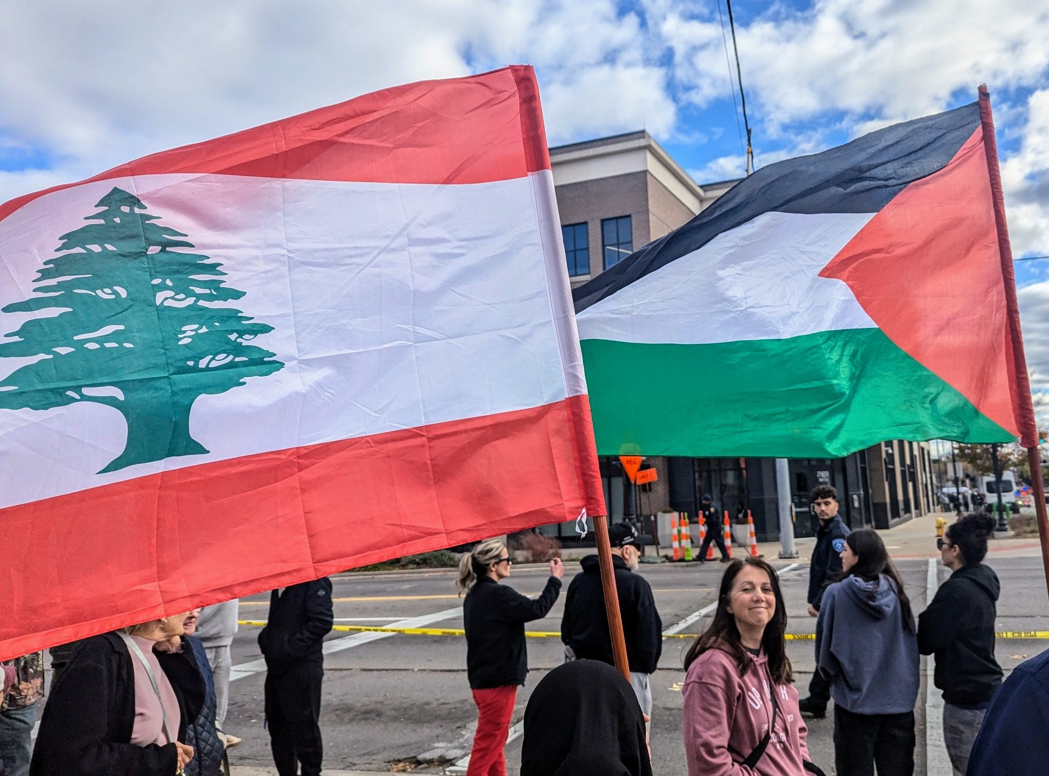 Lebanese and Palestinian flags