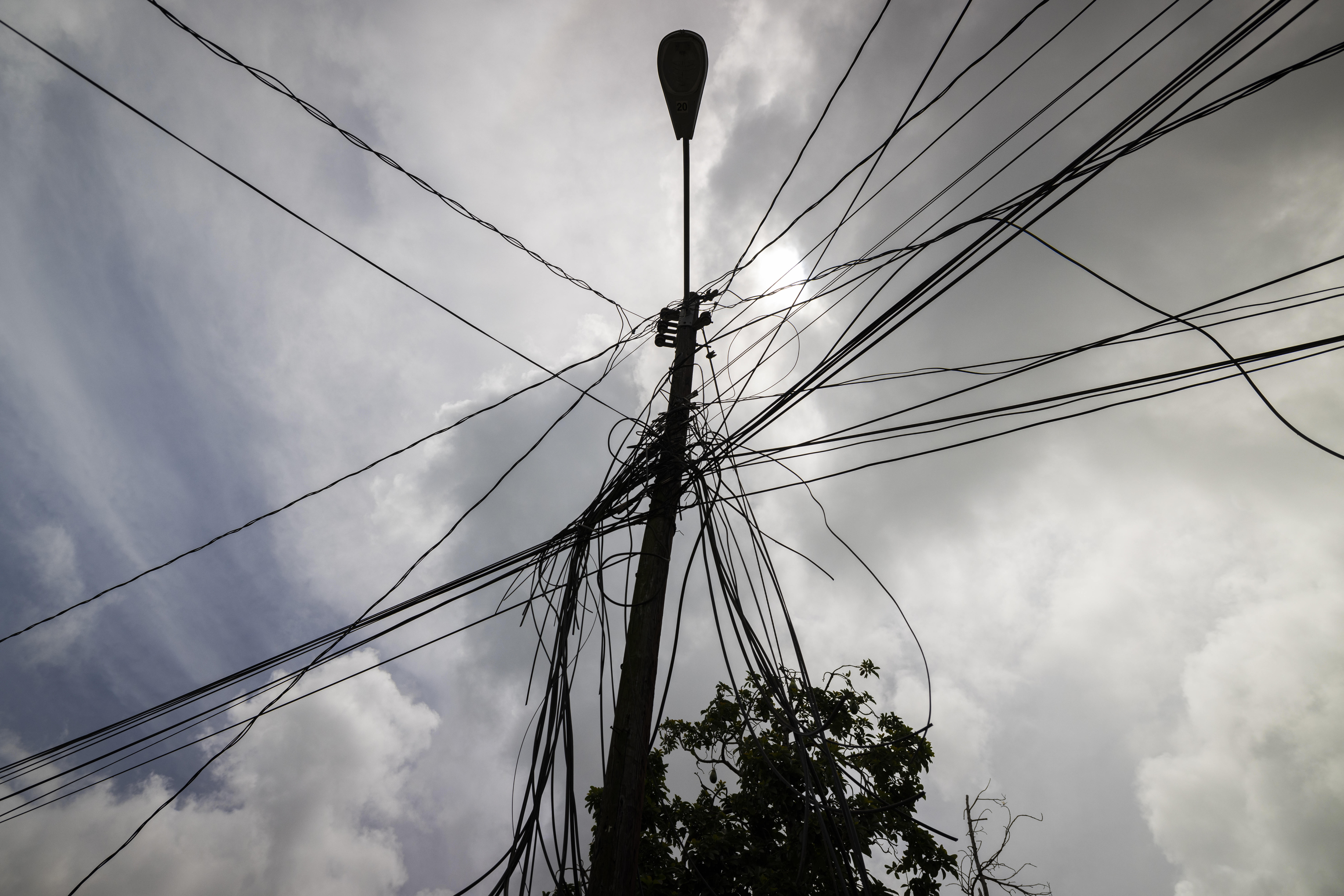 Power lines in Loiza, Puerto Rico