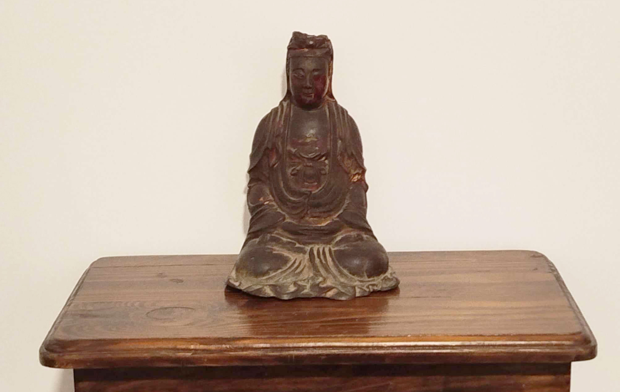 The statue that Matteson took from a vacant Buddhist pagoda before the battle at Bird and tried to return on a trip back to Vietnam [Courtesy of Spencer Matteson]
