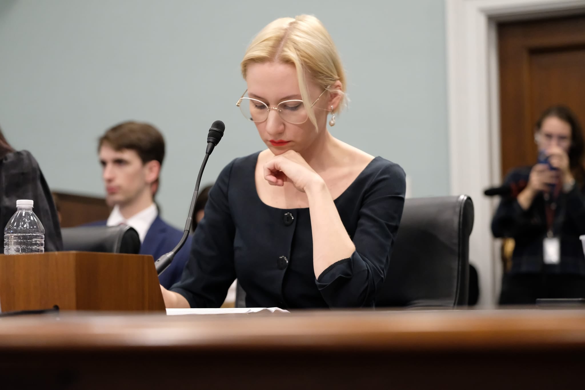 Maria Kucherenko pictured at a US Congress hearing last year during which she spoke about Ukraine [Courtesy of the Kucherenko family]