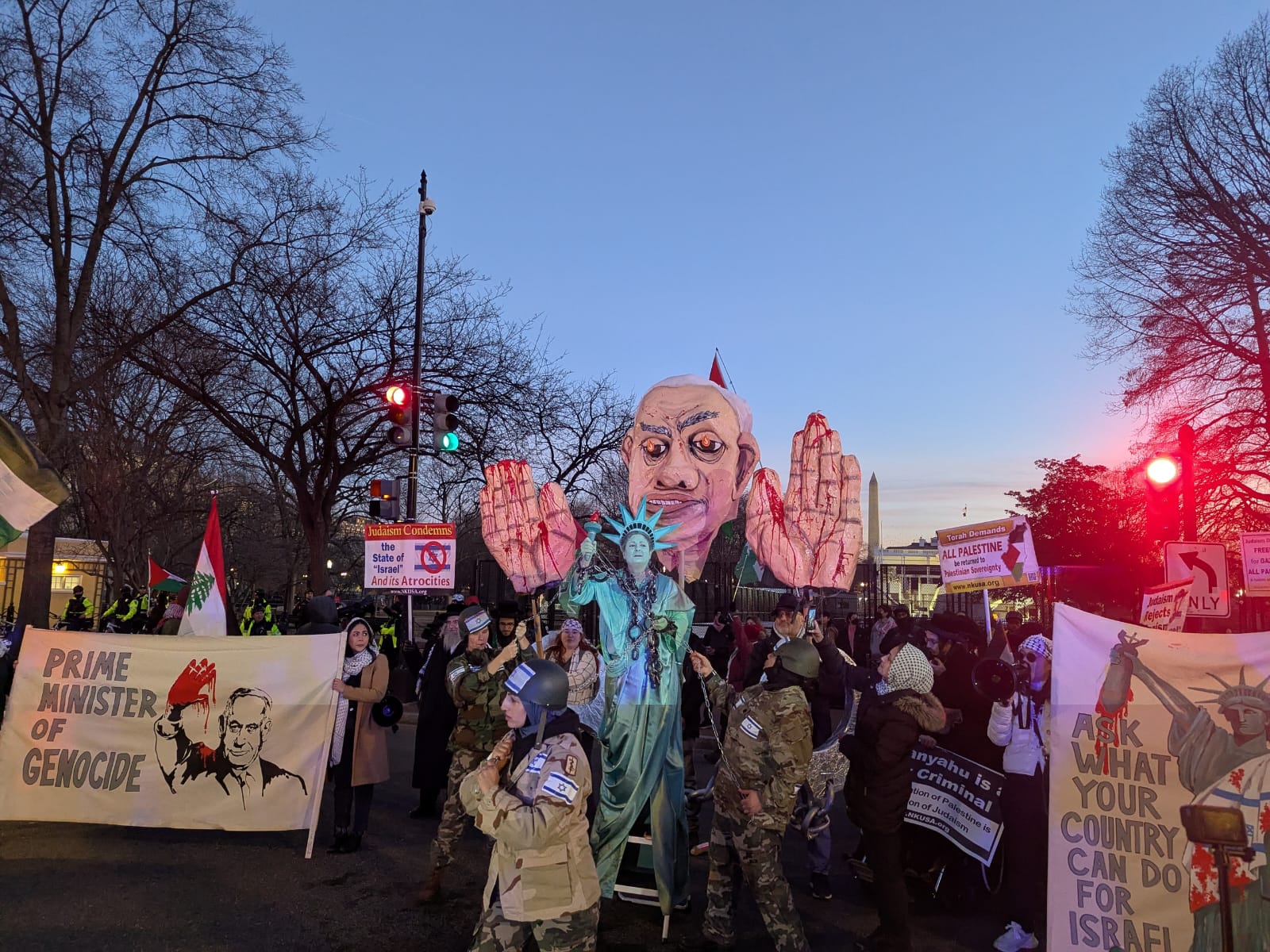 Protesters denounced Israeli atrocities in Gaza