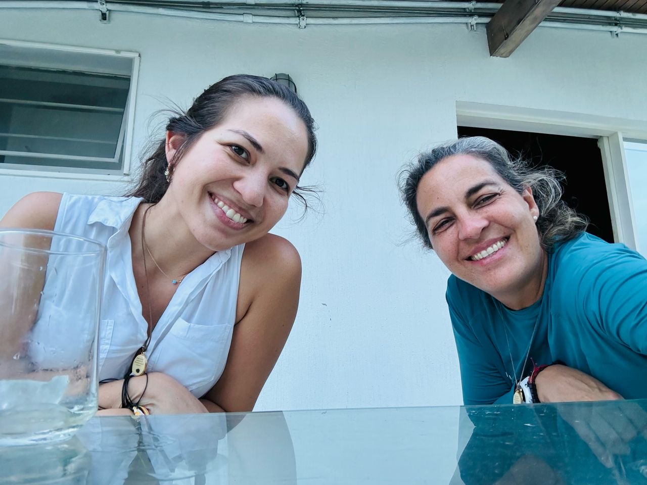 Claudia Macero and Magalli Meda take a selfie inside the embassy [Courtesy of Magalli Meda]