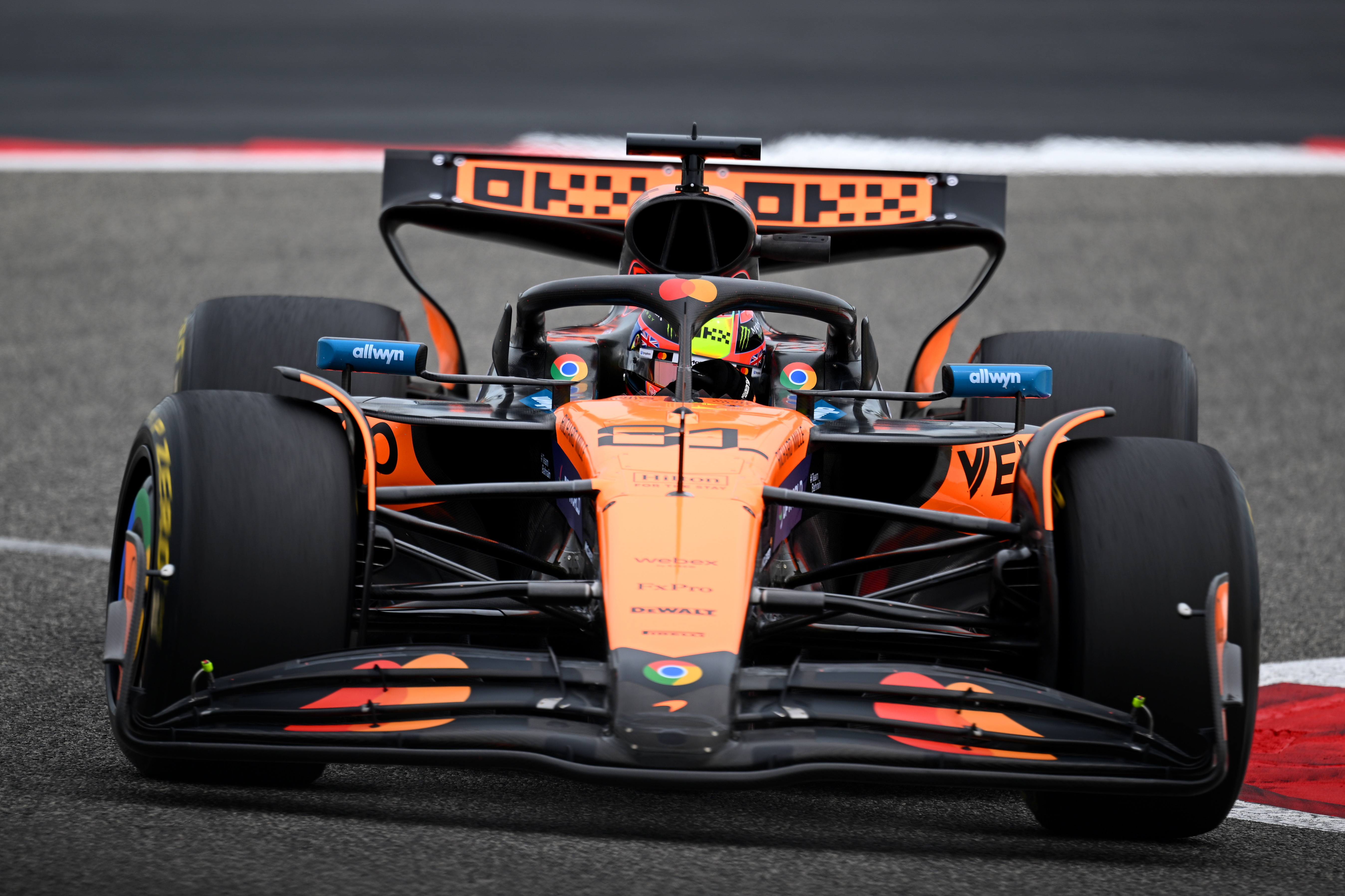 Oscar Piastri of Australia driving the (81) McLaren MCL39 Mercedes drives during the first day of F1 testing at the Bahrain International Circuit on February 26, 2025 in Bahrain